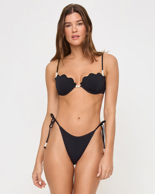 Sunrise Shell Bikini Top - Black