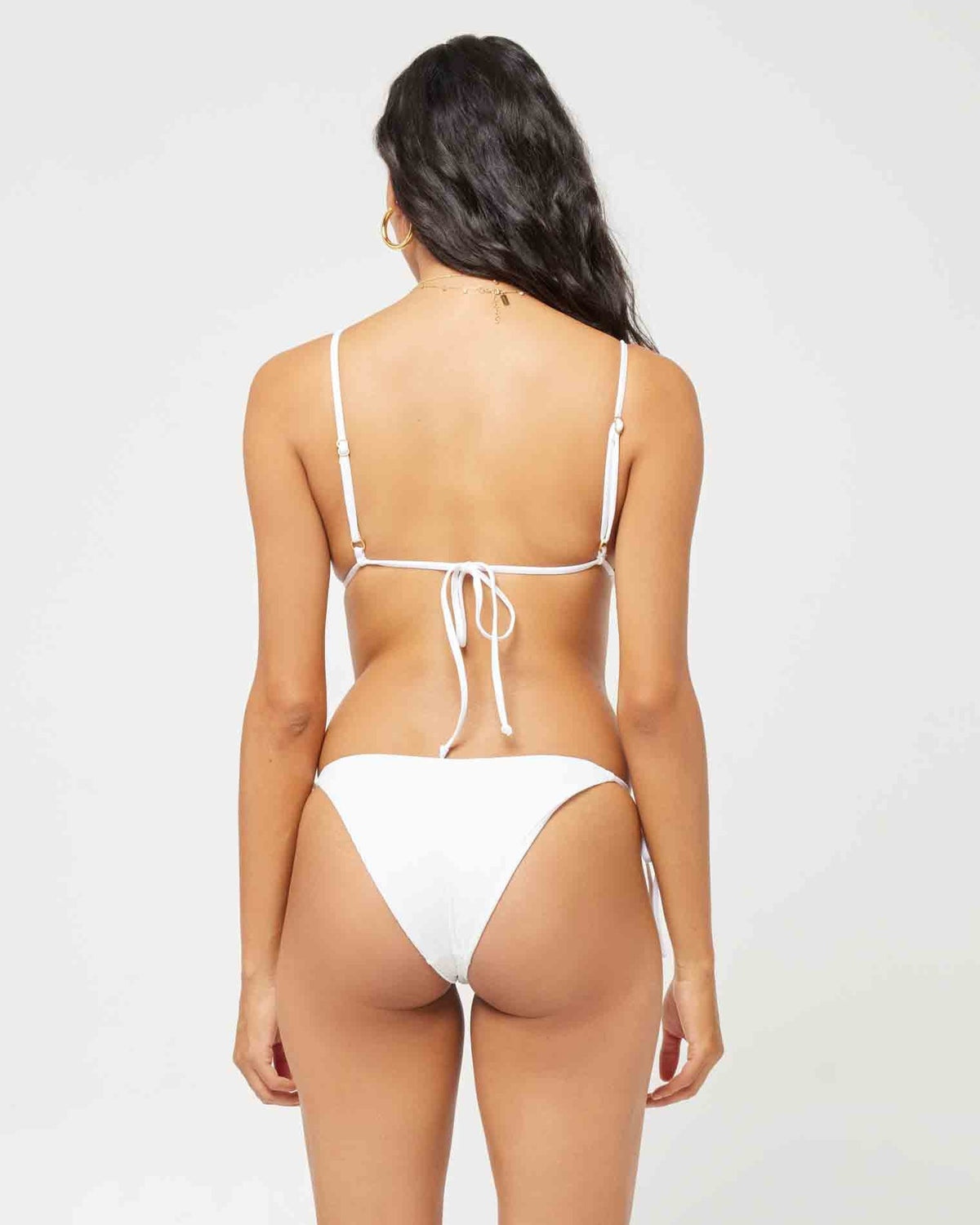 Pointelle Rib Brittany Bikini Top - White White | Model: Araya (size: S)