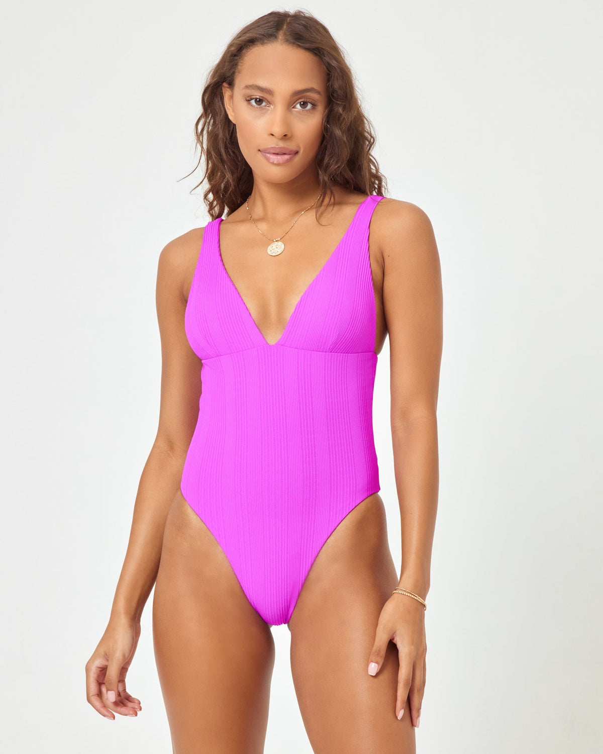 Katniss One Piece Swimsuit - Bright Fuchsia Bright Fuchsia | Model: Natalie (size: S)