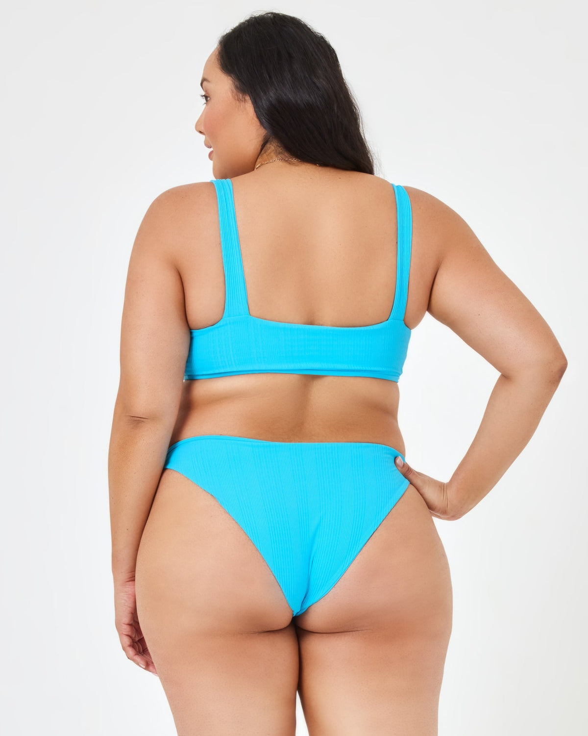 Pointelle Rib Willow Bikini Top - Island Island | Model: Bianca (size: XL)