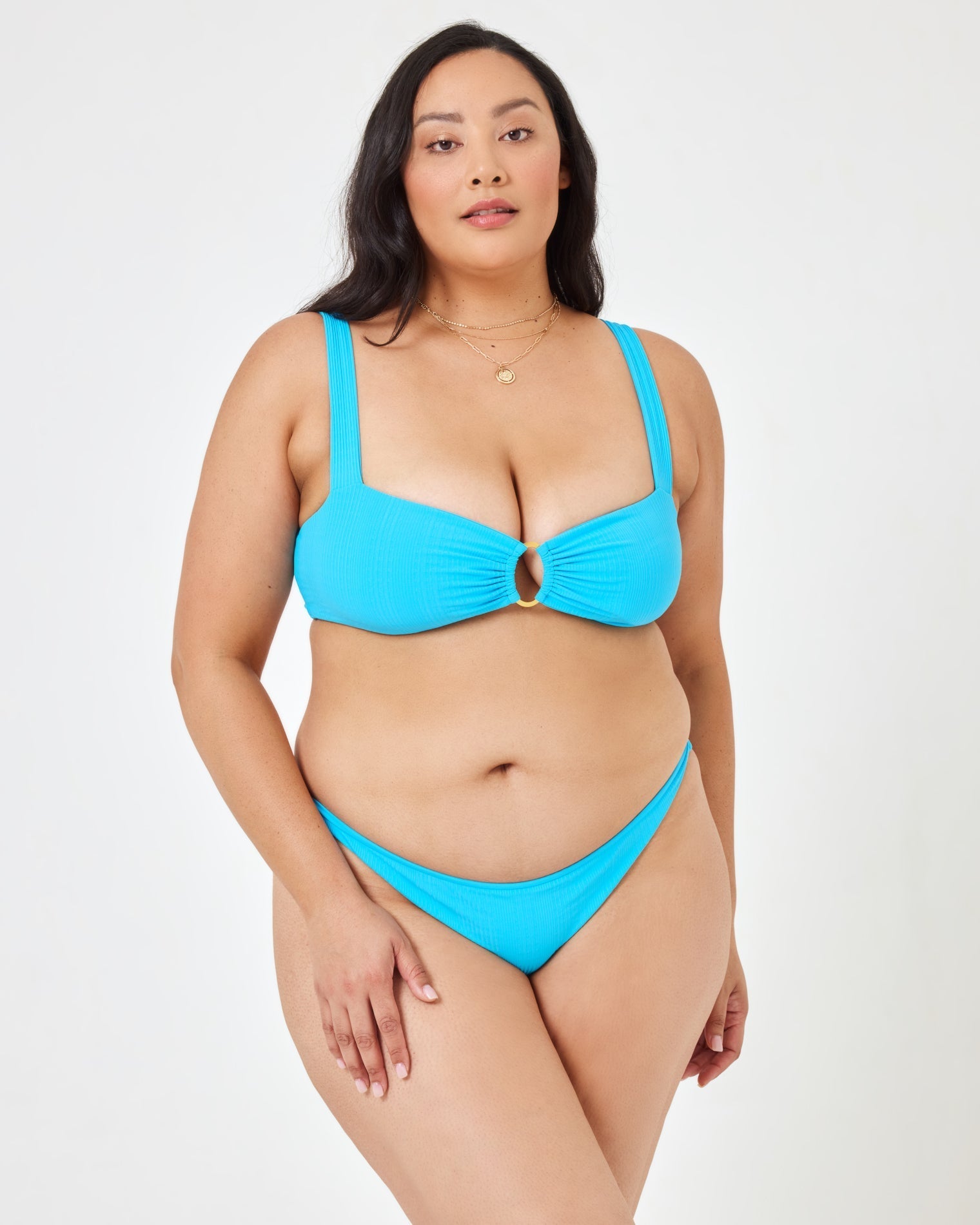 Pointelle Rib Willow Bikini Top - Island Island | Model: Bianca (size: XL)
