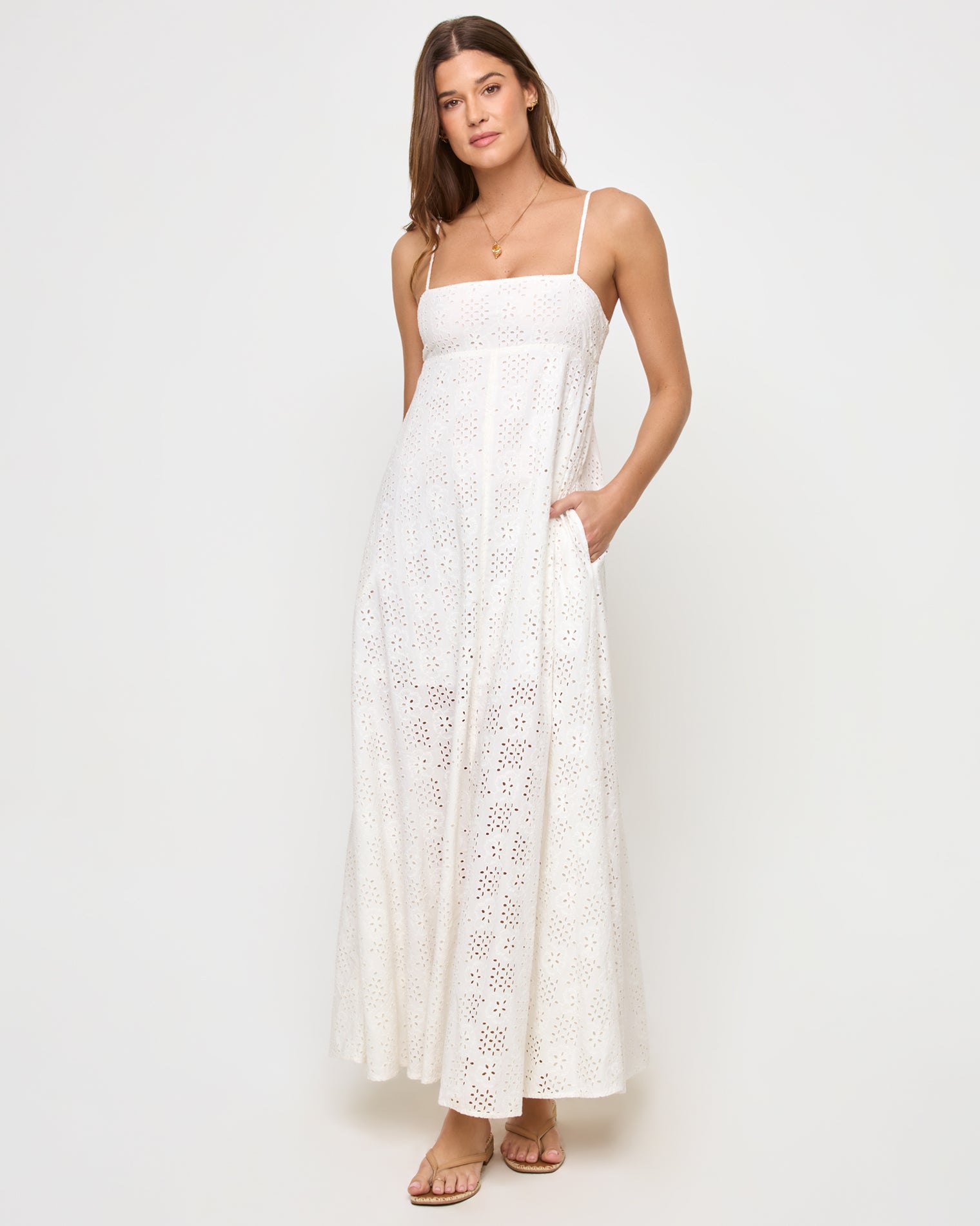 Raveena Dress - Eyelet Cream