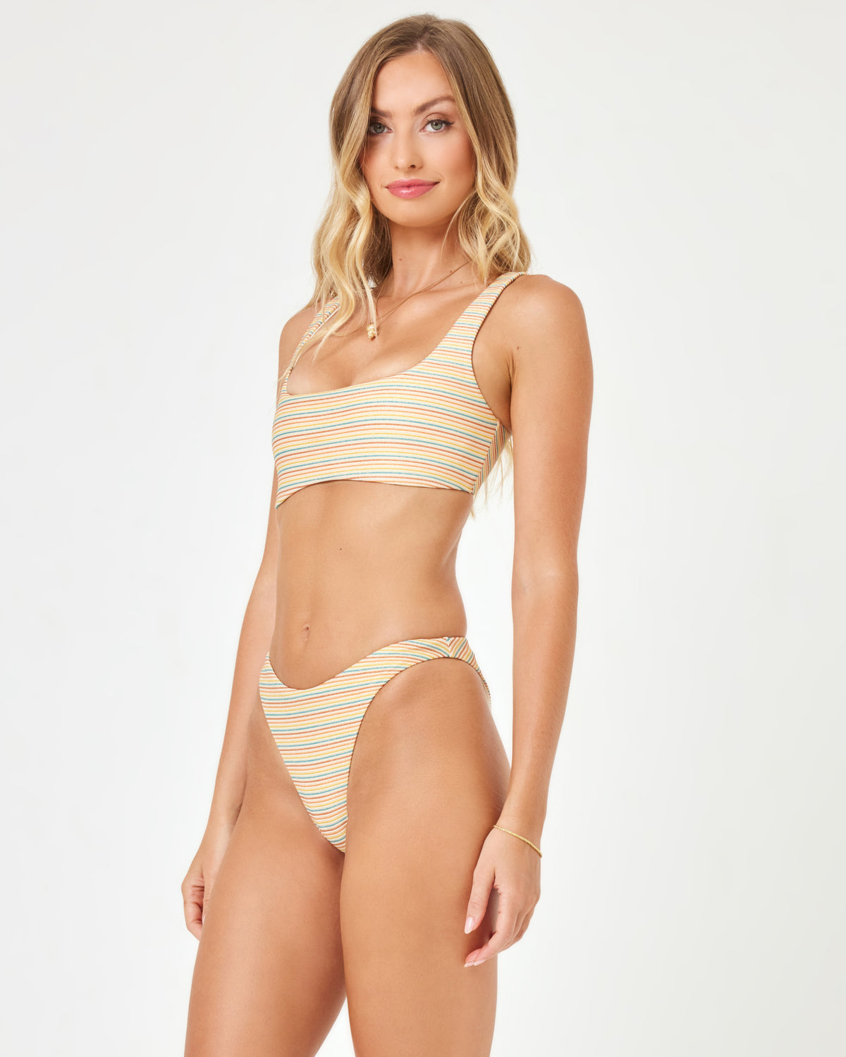 Shimmer Stripe Prince Bikini Top - Riviera Beach Shimmer Stripe Riviera Beach Shimmer Stripe | Model: Taylor (size: S) 