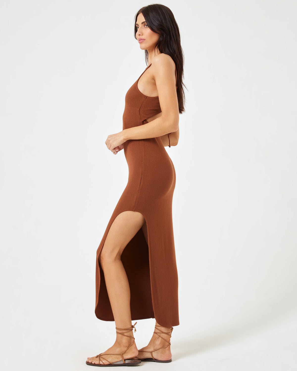 Renata Dress - Coffee Coffee | Model: Diana (size: S)