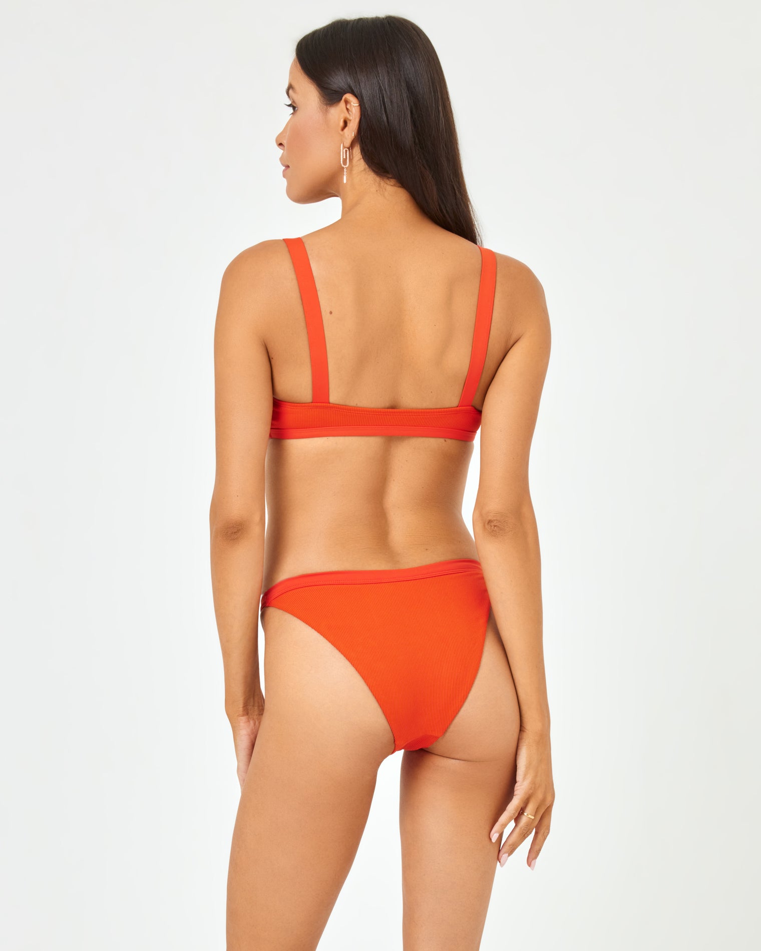 Ribbed Farrah Bikini Top - Pimento Pimento | Model: Emily (size: S)