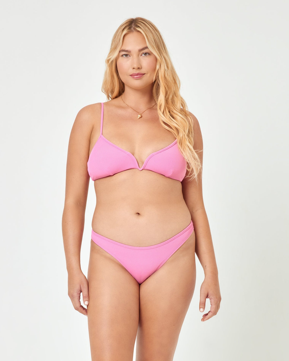 Ribbed Camacho Bikini Bottom - Guava Guava | Model: Sydney (size: XL)