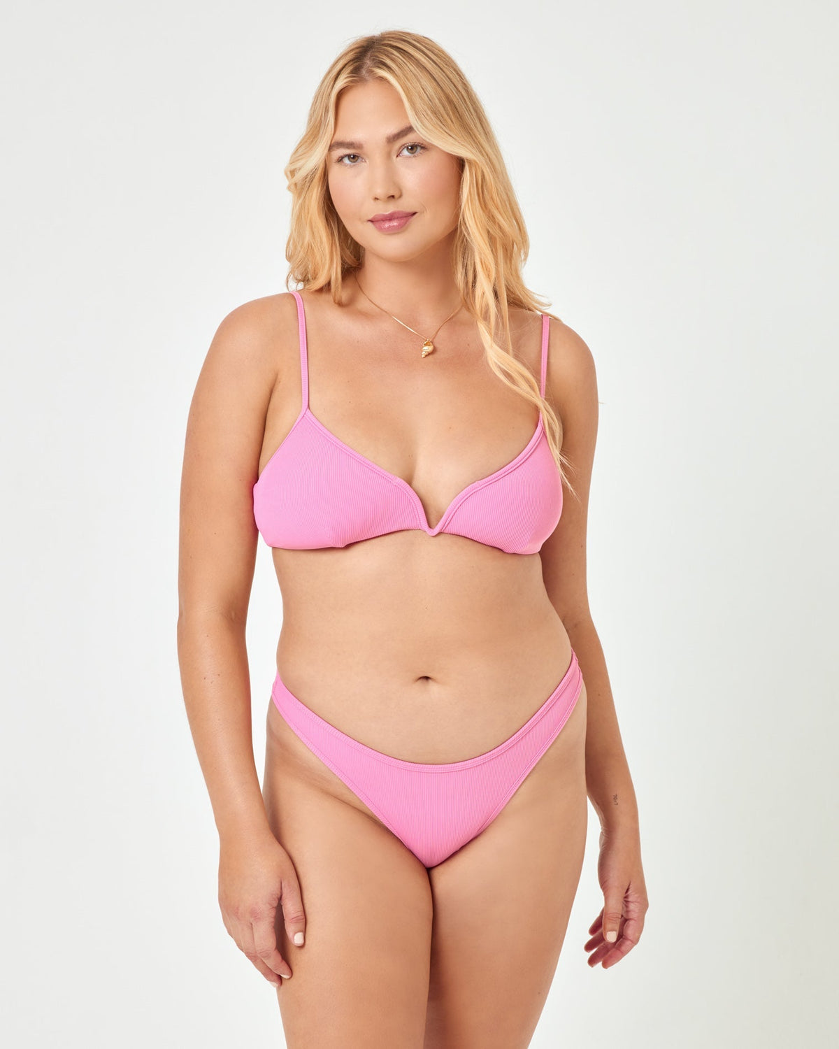 Ribbed Camacho Bikini Bottom - Guava Guava | Model: Sydney (size: XL)