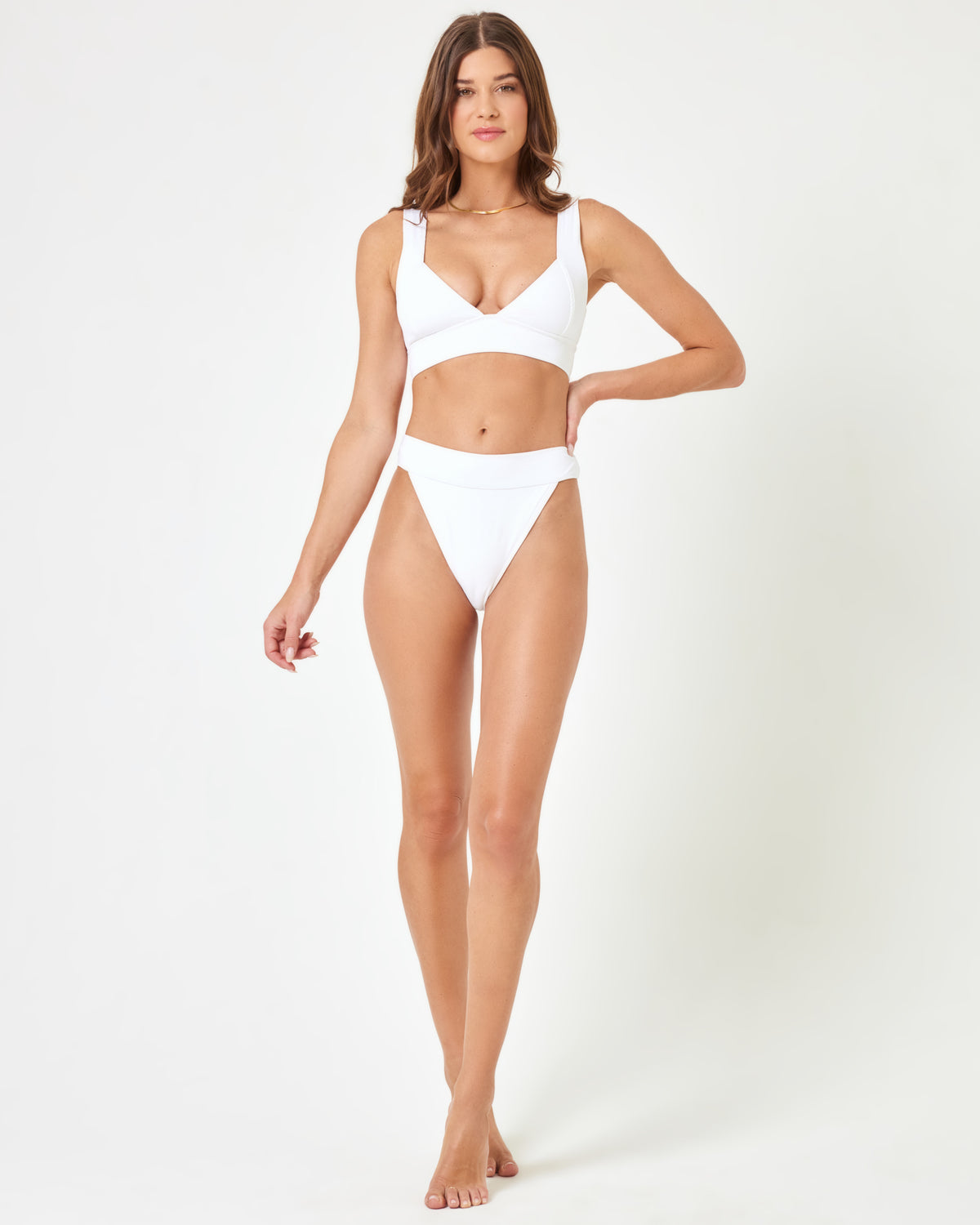 Hailey Bikini Top - White White | Model: Maitlynn (size: S) | Hover