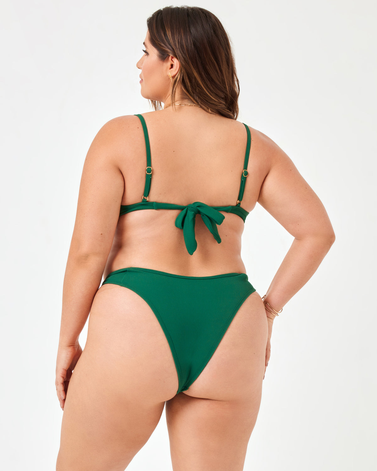 Ribbed Dominic Bikini Bottom - Emerald Ribbed Dominic Bikini Bottom - Emerald