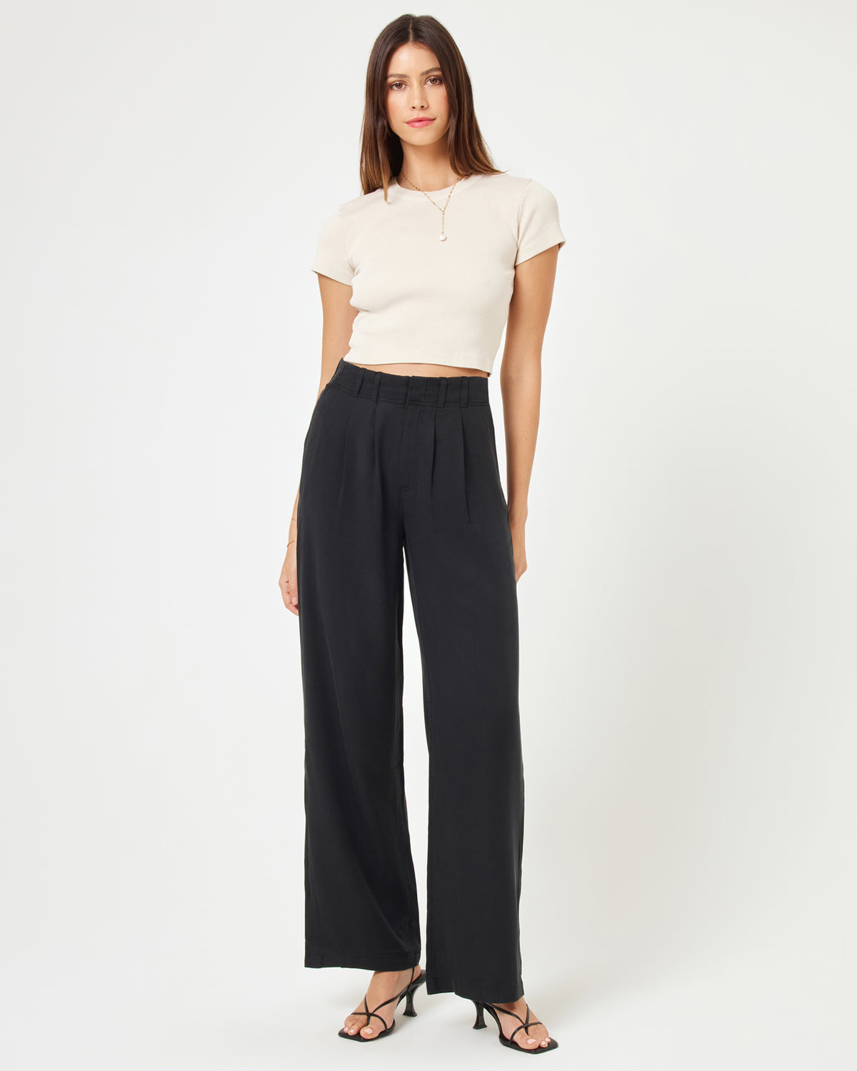 Rhodes Pant - Black Black | Model: Kristen (size: S) | Hover