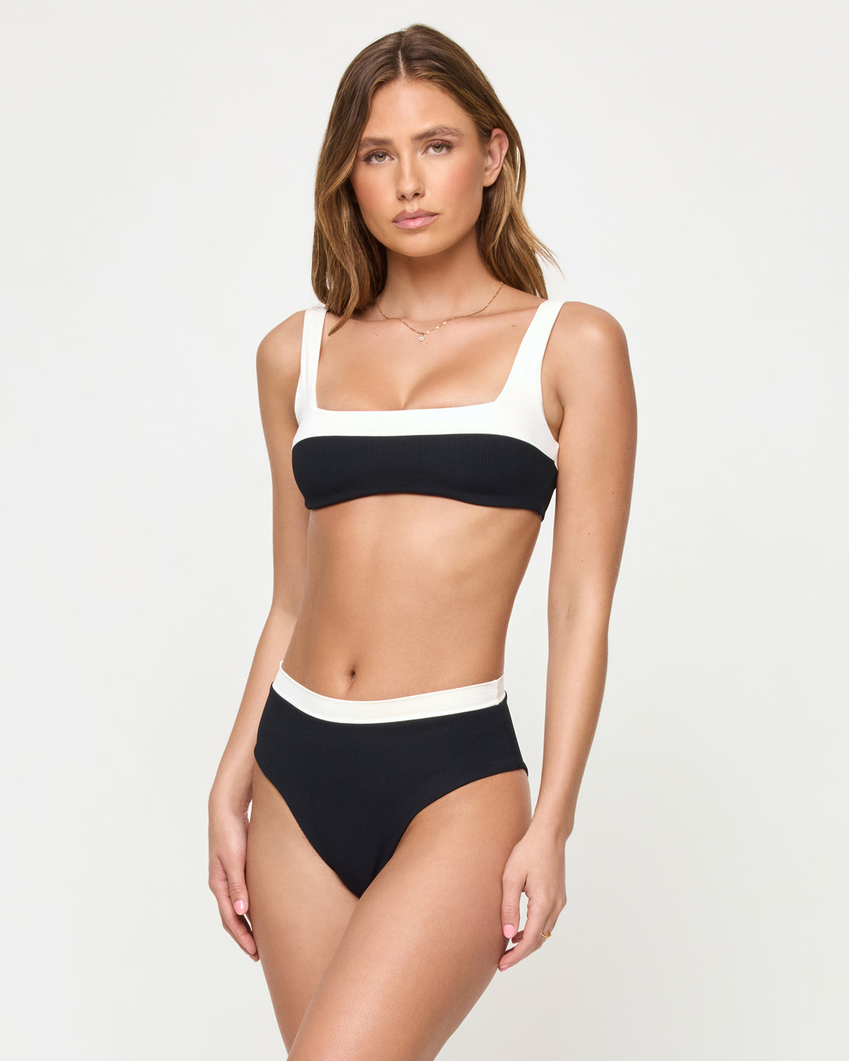 Zuri Bikini Top - Black-Cream Zuri Bikini Top - Black-Cream