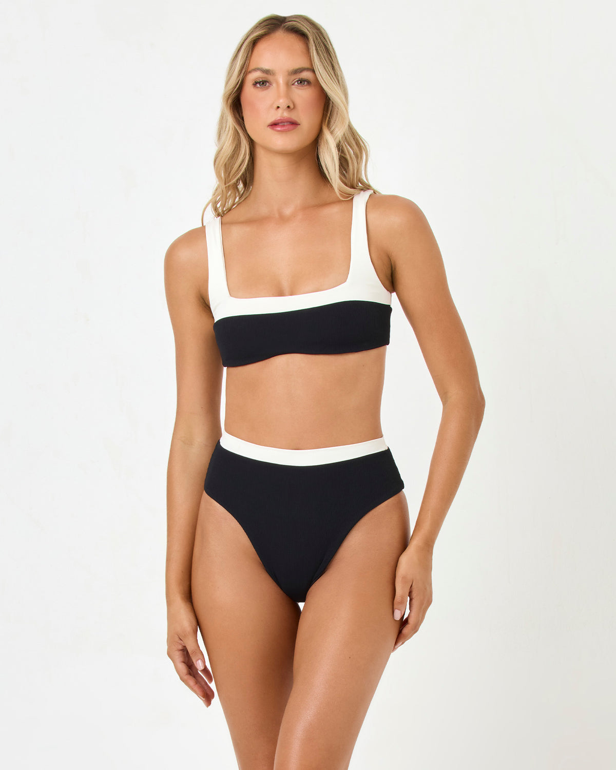 Misha Bikini Bottom - Black-Cream Misha Bikini Bottom - Black-Cream