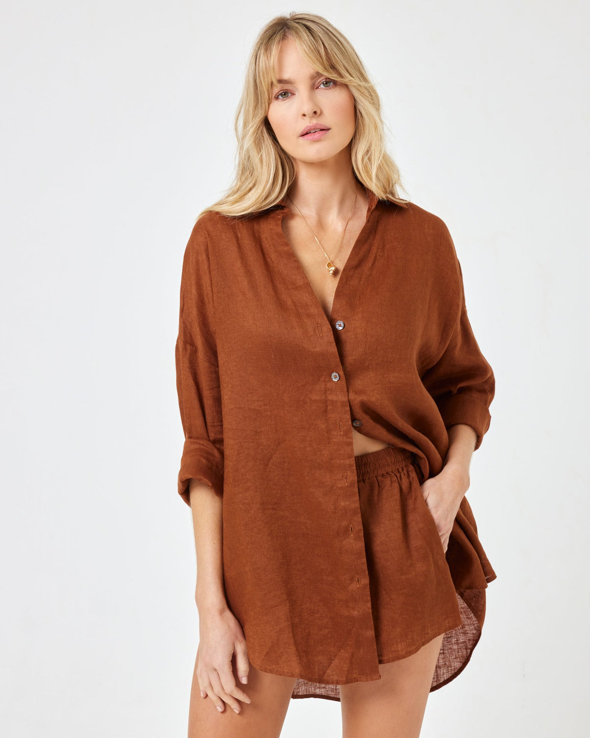 Rio Tunic - Coffee Coffee | Model: Lura (size: S) | Hover