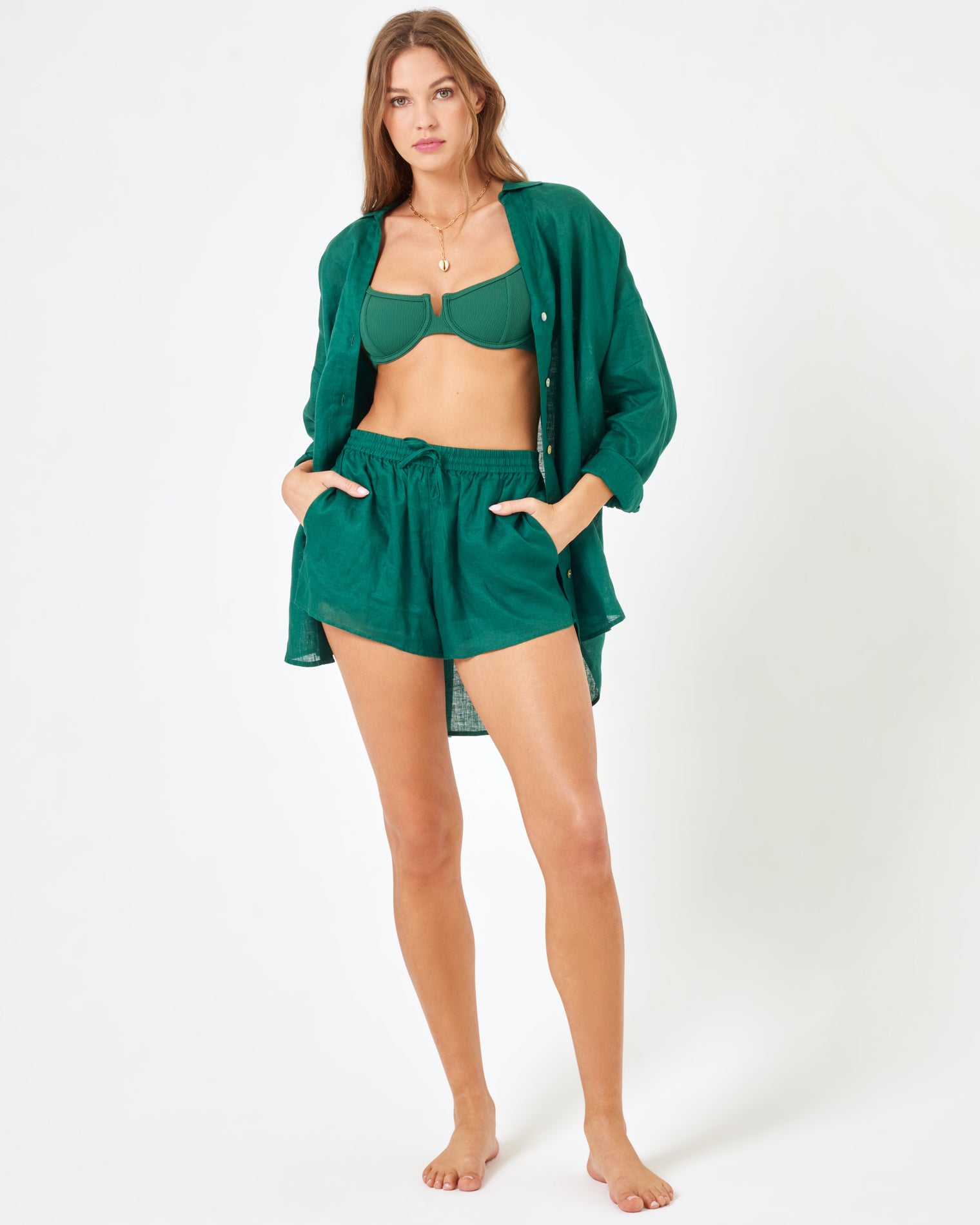 LSPACE x Revolve Rio Tunic - Emerald Emerald | Model: Daria (size: S)