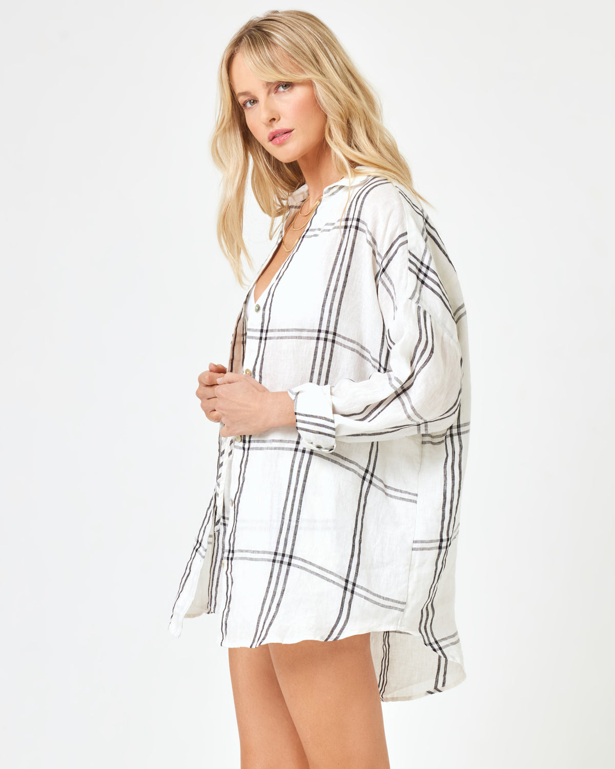 Rio Short - Late Mornings Plaid Late Mornings Plaid | Model: Lura (size: S)