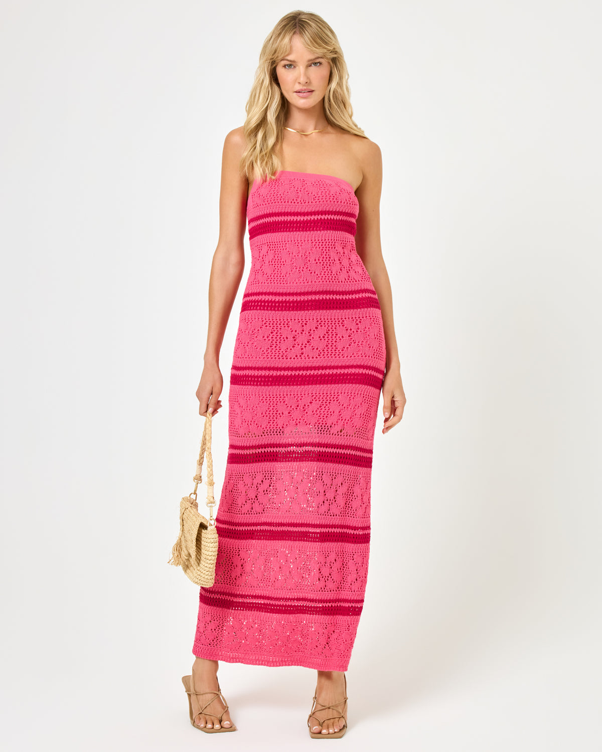 Rosalia Dress - Cali Blooms Stripe Cali Blooms Stripe | Model: Lura (size: S) | Hover