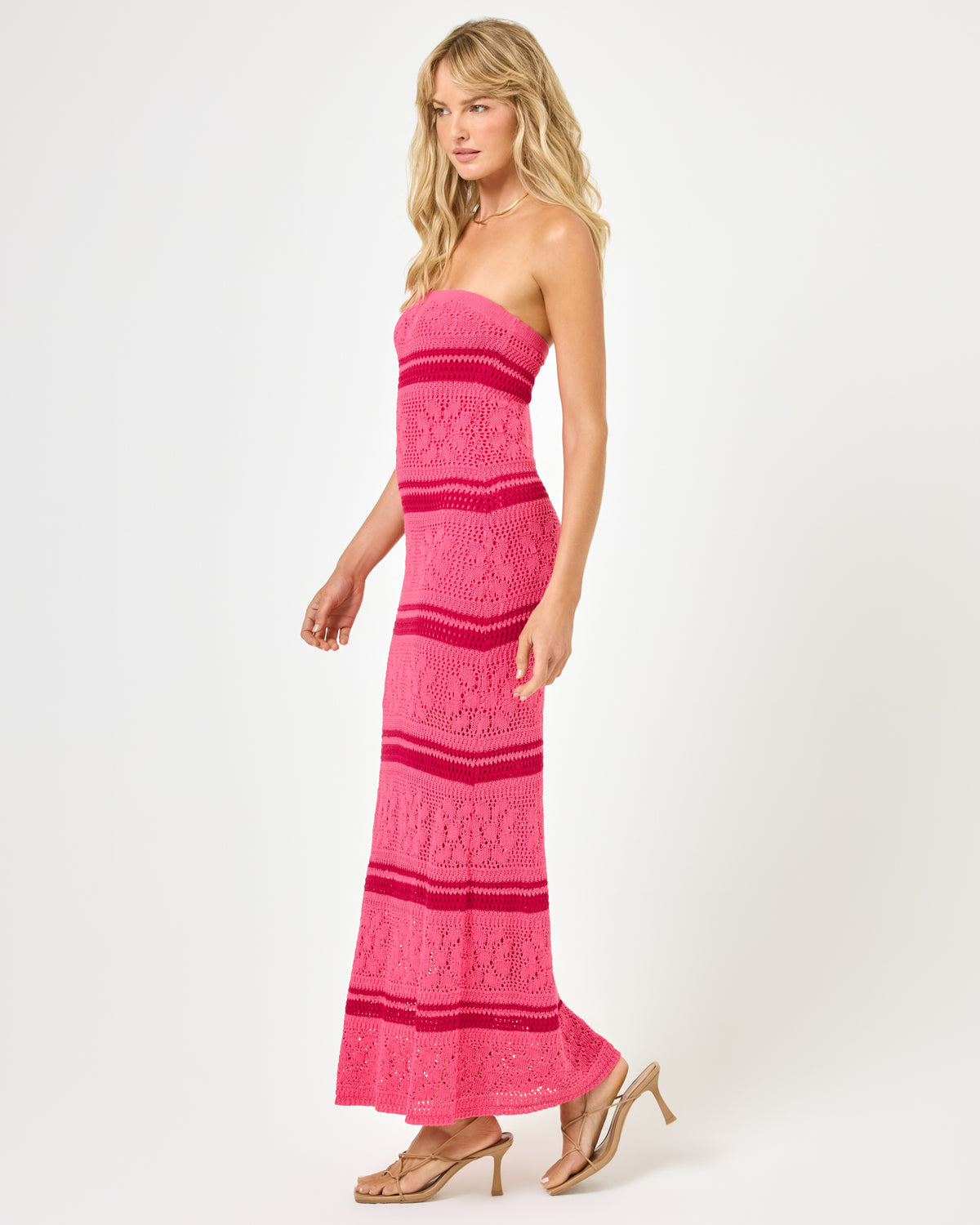 Rosalia Dress - Cali Blooms Stripe Cali Blooms Stripe | Model: Lura (size: S)