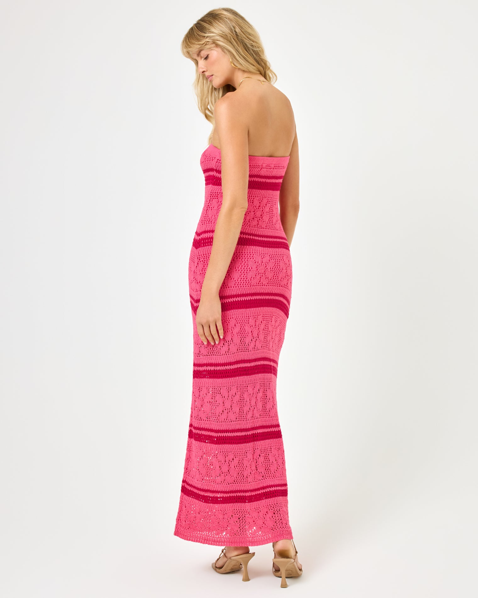 Rosalia Dress - Cali Blooms Stripe Cali Blooms Stripe | Model: Lura (size: S)