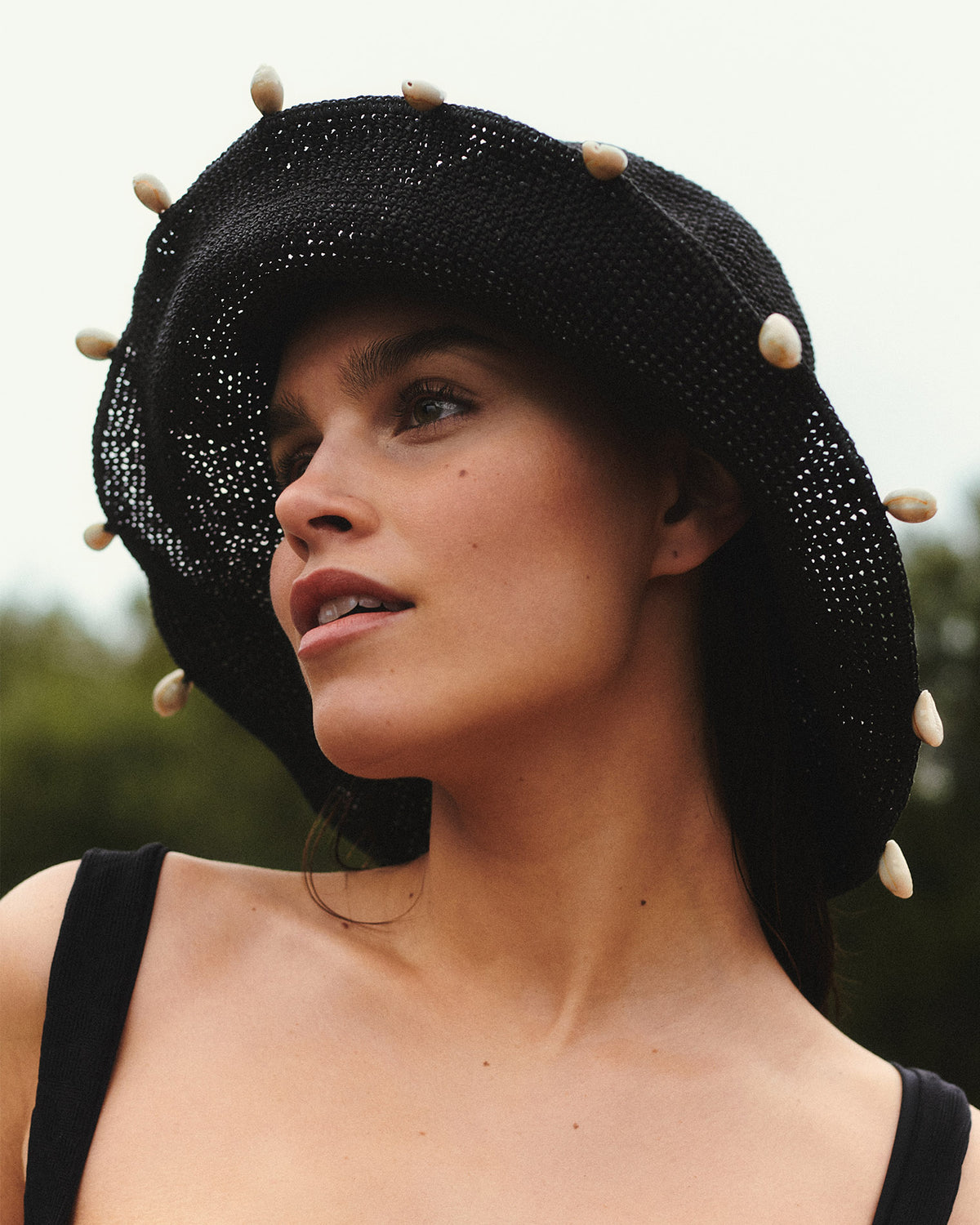 Crete Hat - Black Black | Badge:LSPACE x Rails_#B2AC88_#ffffff