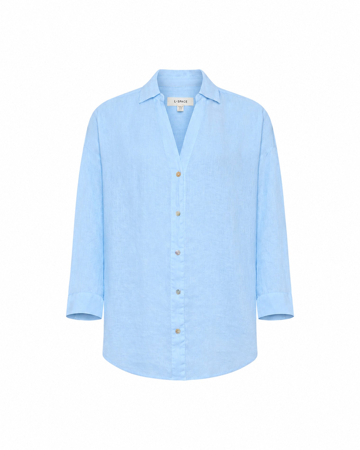 Rio Tunic - Sky Blue LSPACE Rio tunic in Sky Blue, off-model flat lay.