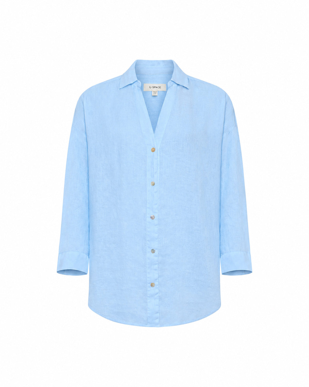 Rio Tunic - Sky Blue LSPACE Rio tunic in Sky Blue, off-model flat lay.