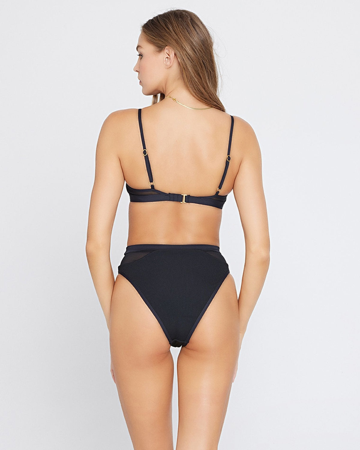 Ribbed Sadie Bikini Top - Black Black | Model: Daria (size: S)