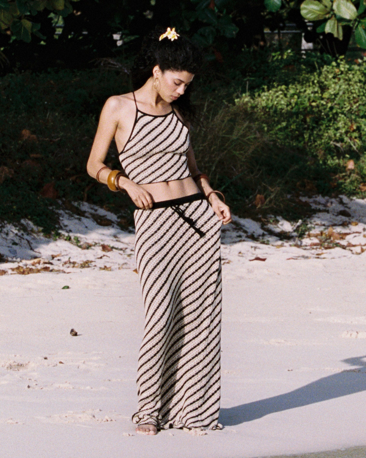 La Bianca Skirt - Tip the Scales Stripe Tip the Scales Stripe | Badge:New Arrival_#B2AC88_#ffffff'