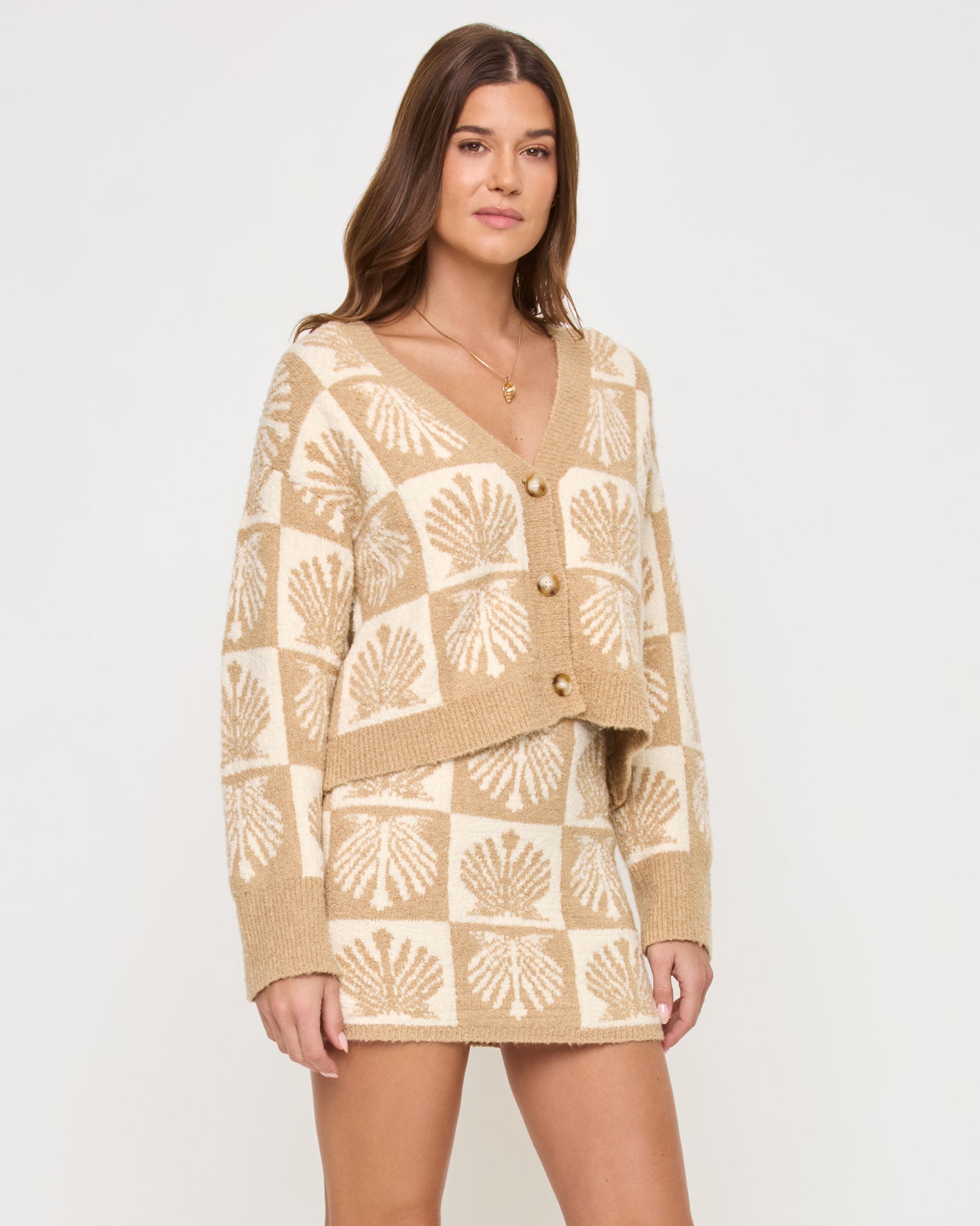 Shell Be There Cardigan - Seashell Jacquard