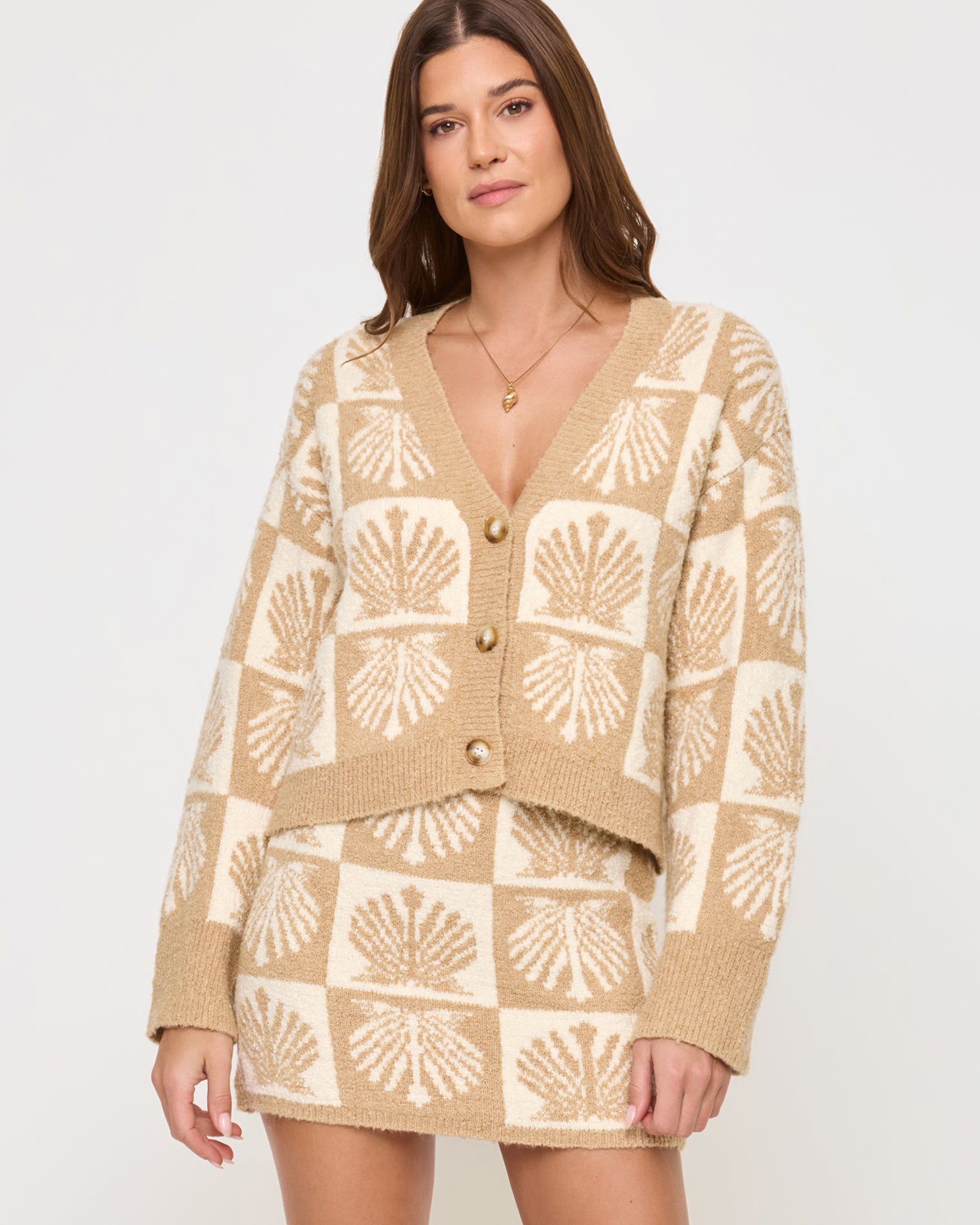 Shell Be There Cardigan - Seashell Jacquard