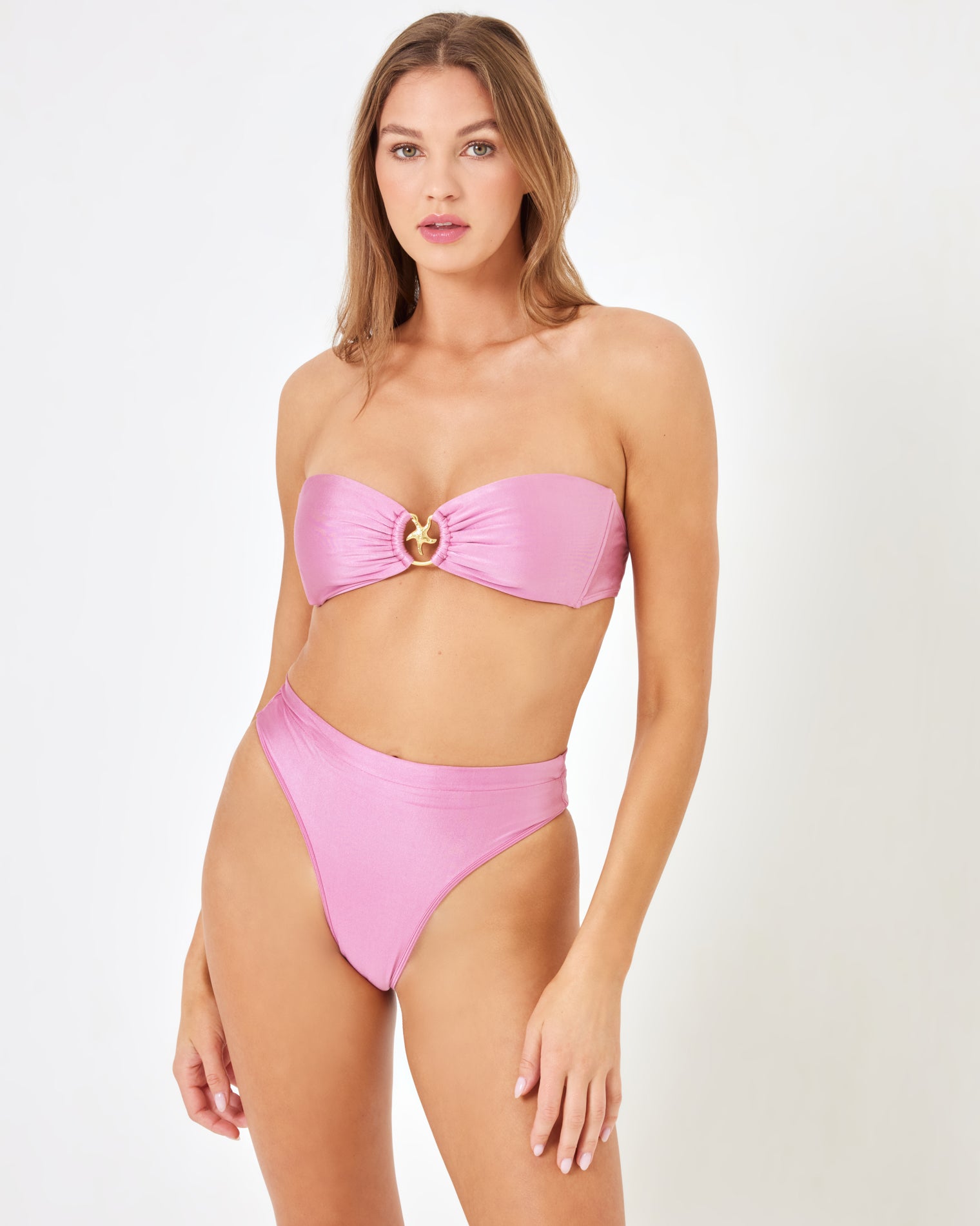 LSPACE X Anthropologie Frenchi Bikini Bottom - Pink Lady Pink Lady | Model: Daria (size: S)