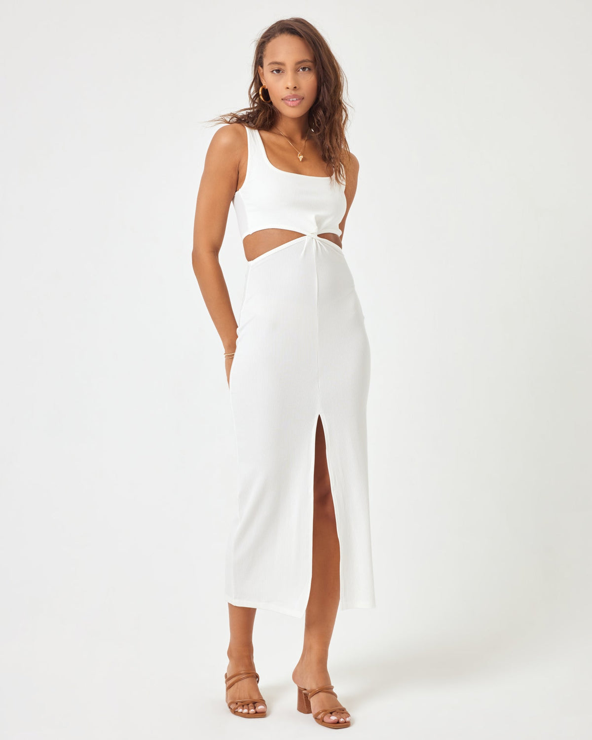 Skyler Dress - Cream Cream | Model: Natalie (size: S)