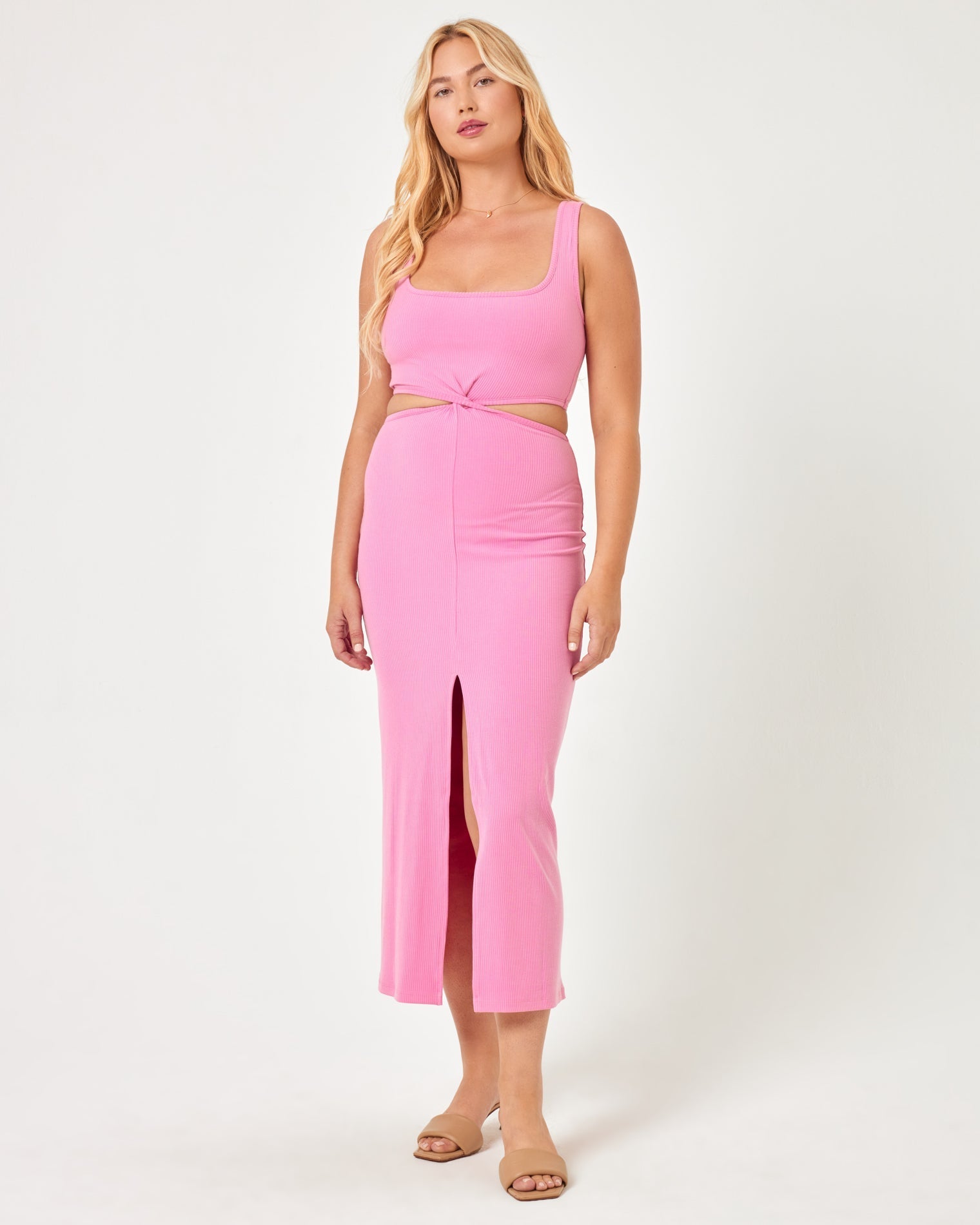 Skyler Dress - Guava Guava | Model: Sydney (size: XL)