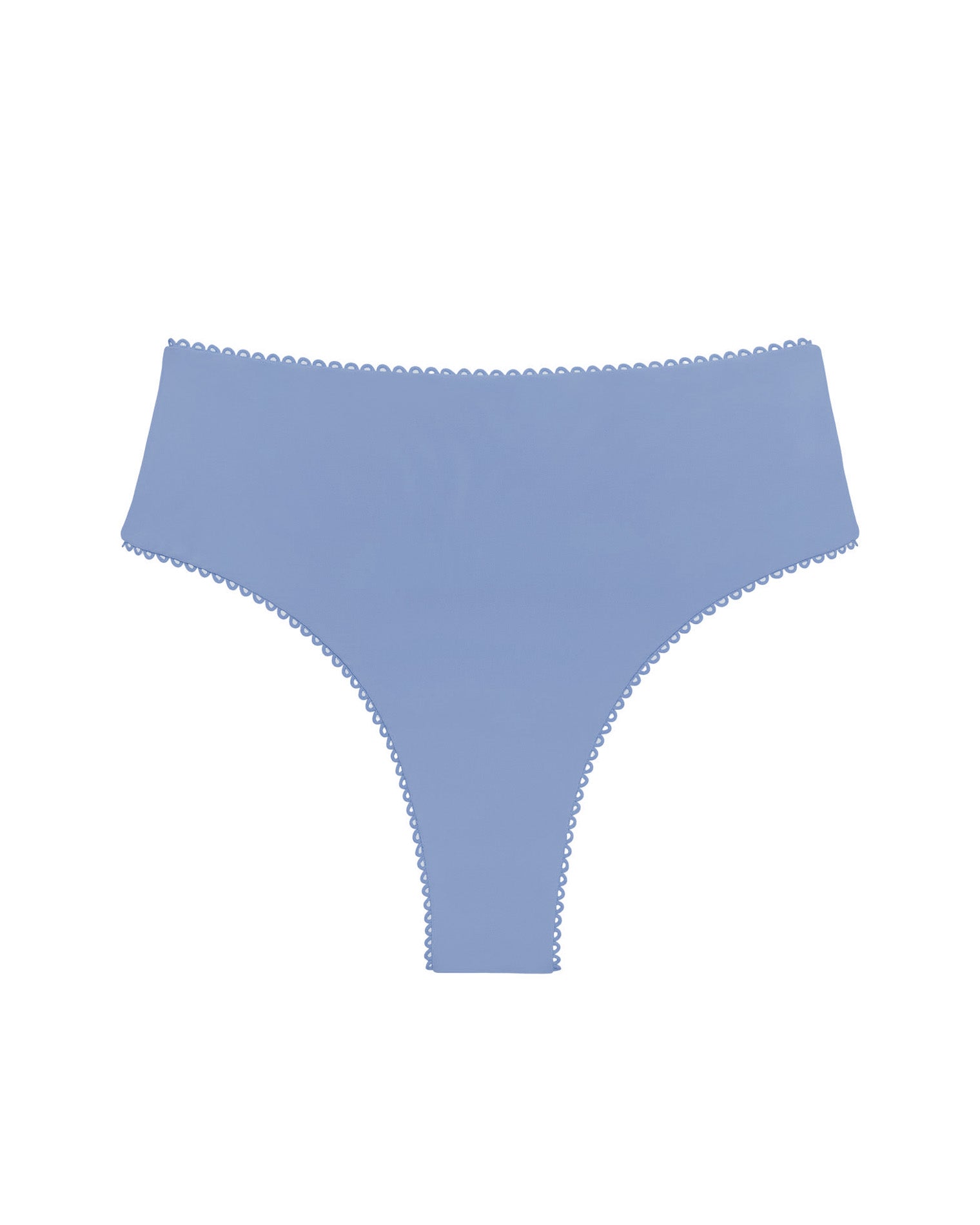 Soleil Bikini Bottom - Chambray LSPACE Soleil bikini bottom in Chambray, off-model flat lay.