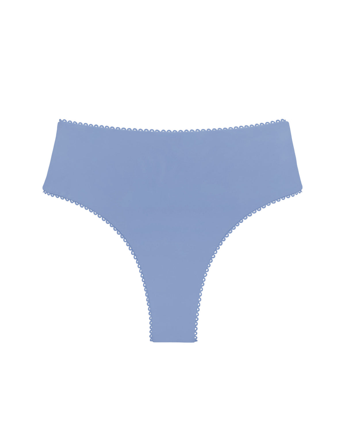 Soleil Bikini Bottom - Chambray LSPACE Soleil bikini bottom in Chambray, off-model flat lay.
