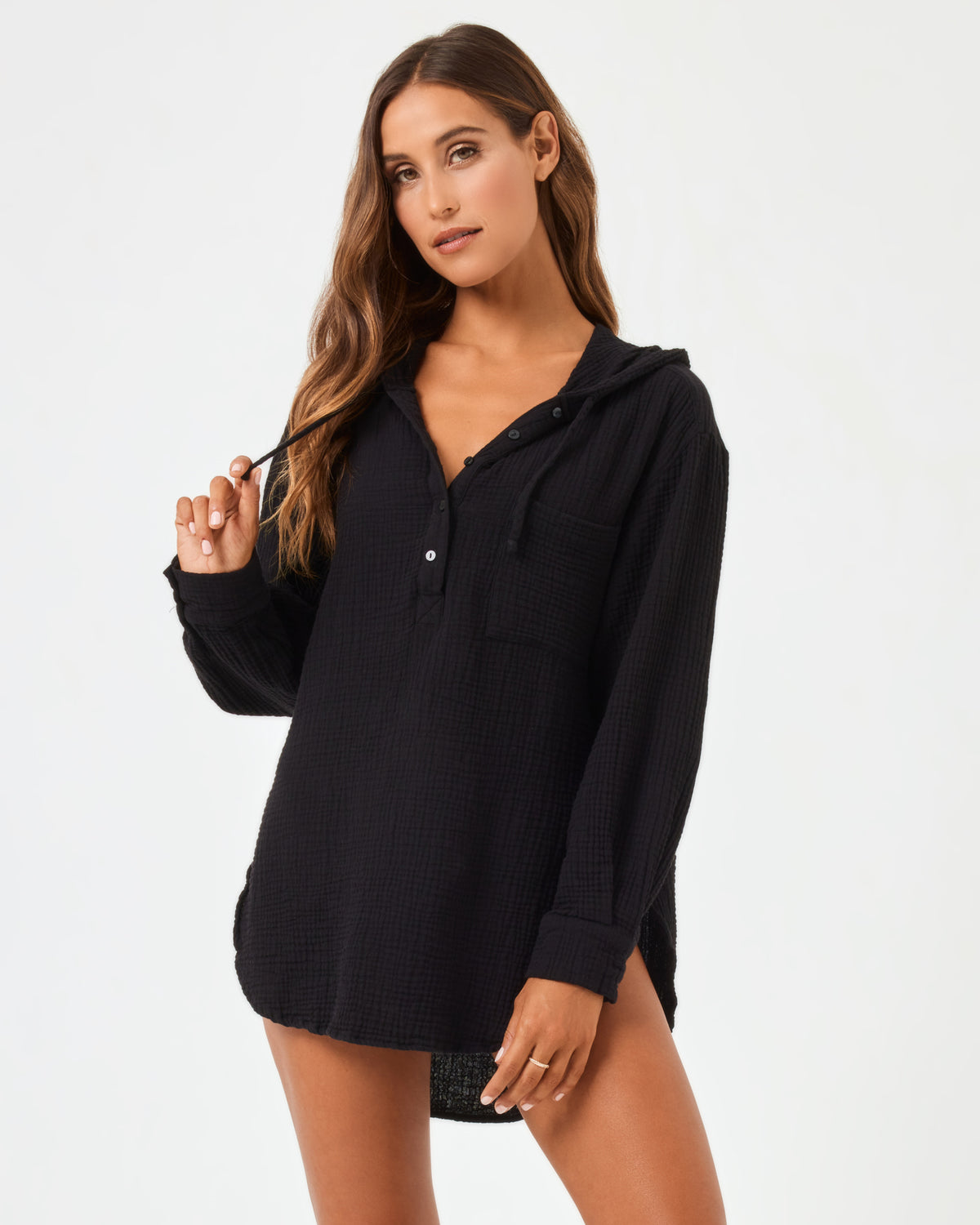 Sonora Tunic - Black Black | Model: Anna (size: S)
