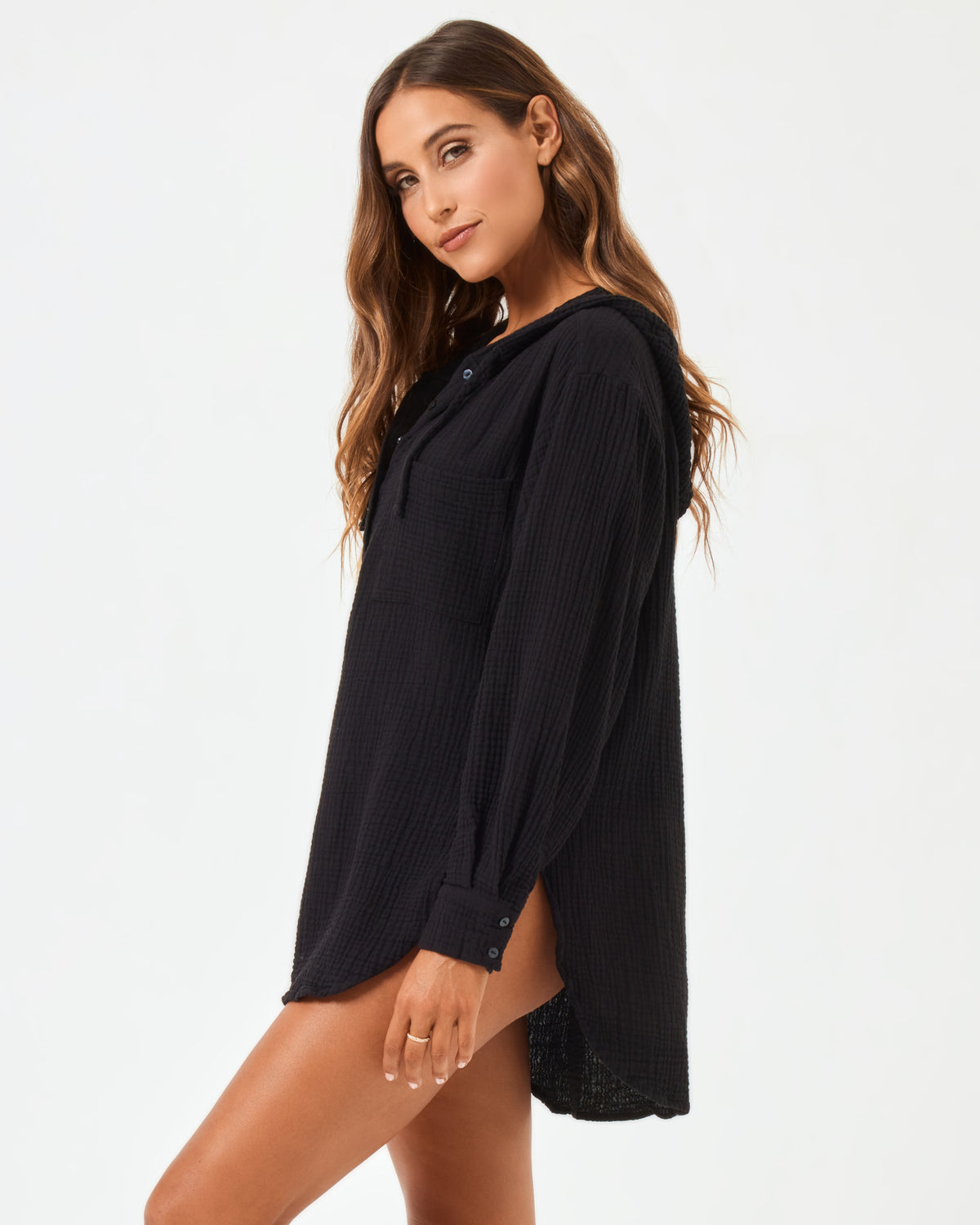 Sonora Tunic - Black Black | Model: Anna (size: S)