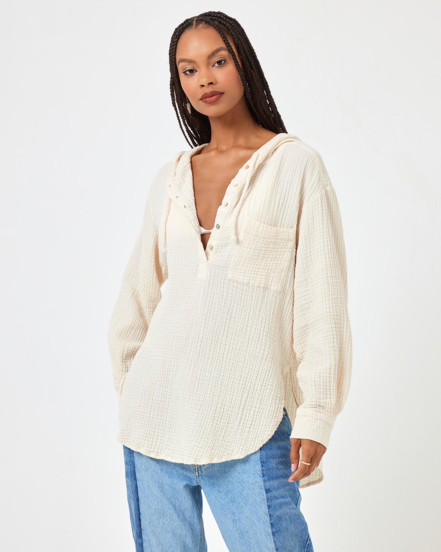 Sonora Tunic - Tapioca Tapioca | Model: Anna (size: S)
