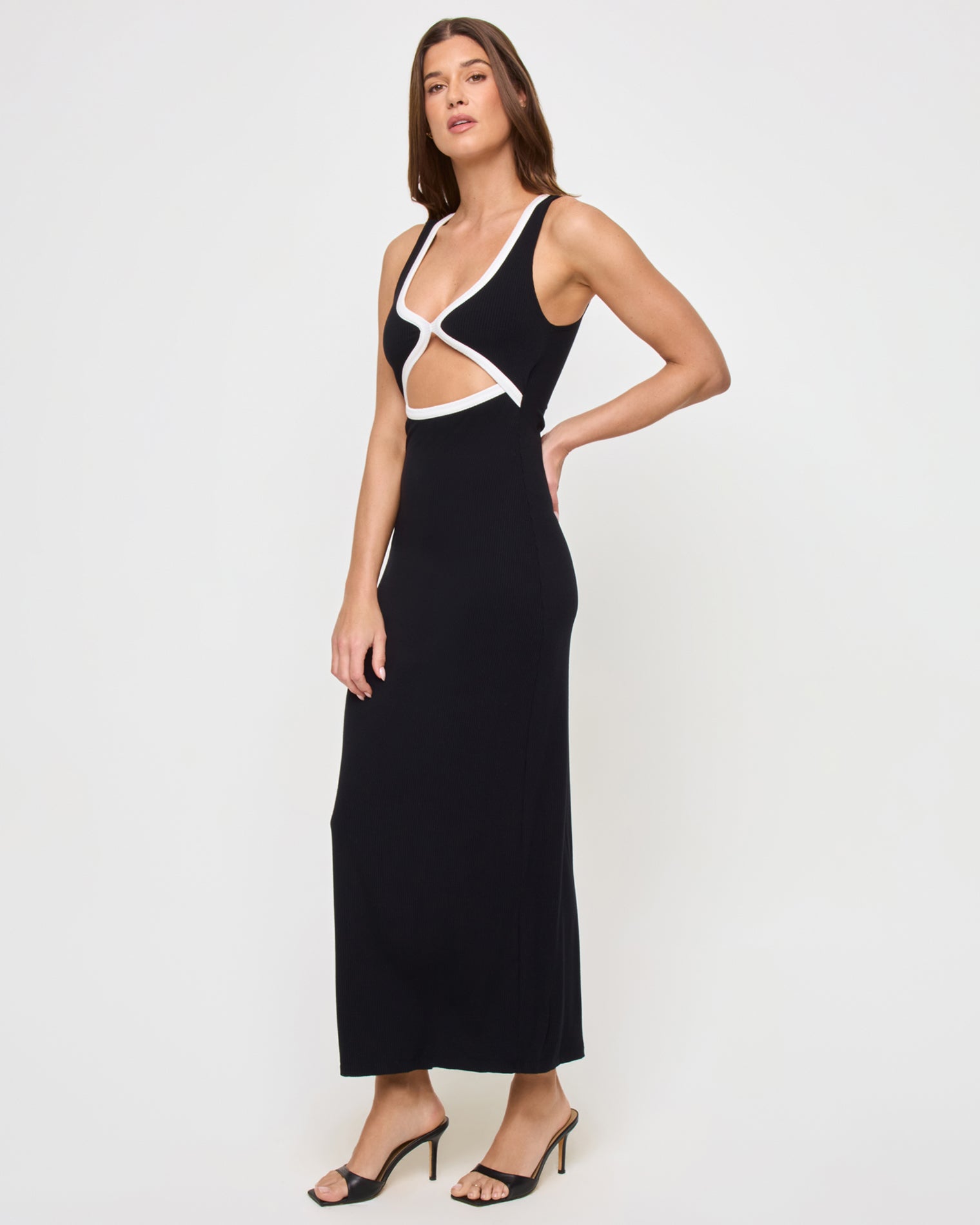 black cream dress Steph Dress