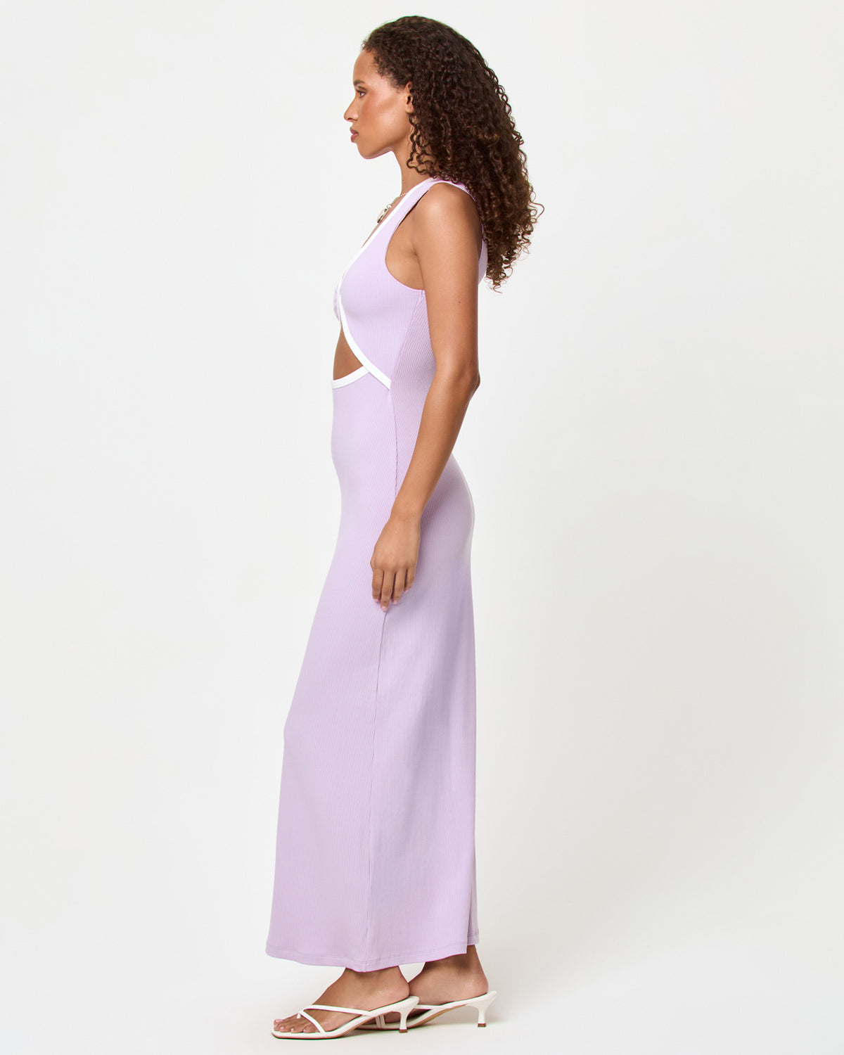 Steph Dress - Lilac-Cream Steph Dress - Lilac-Cream