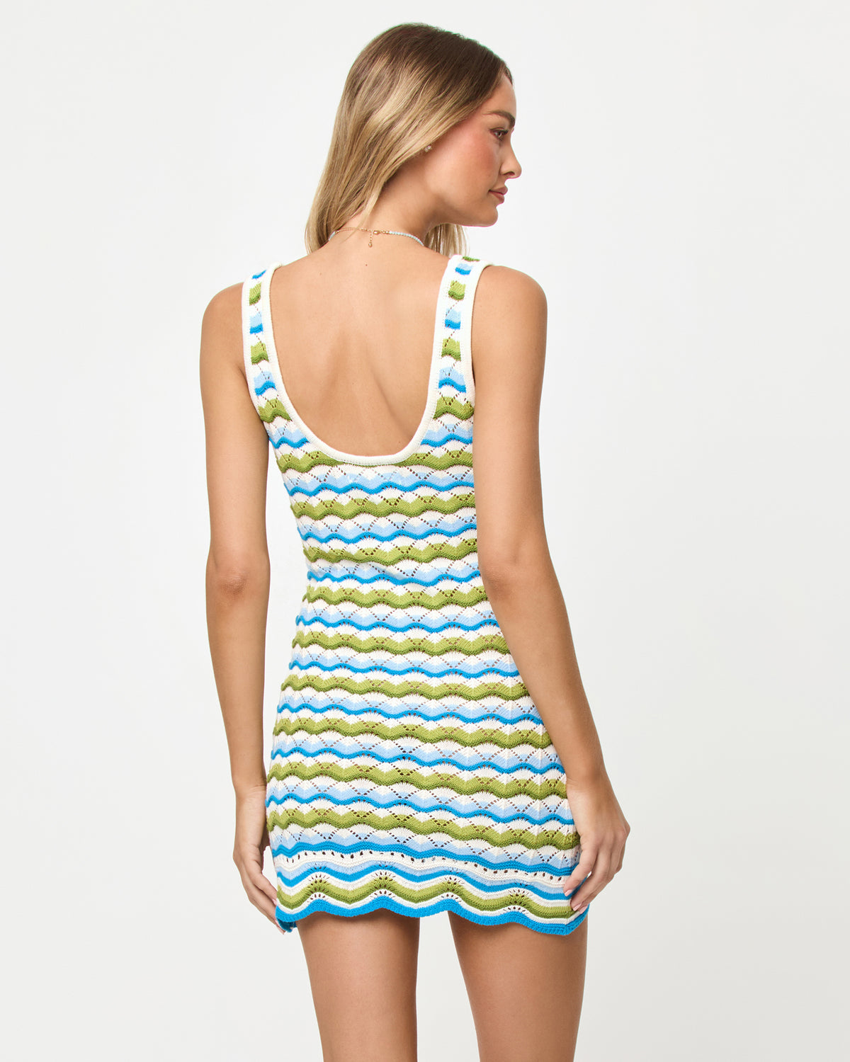 Sunchaser Dress - Island Breeze LSPACE Sunchaser Dress in Island Breeze, back view on model.