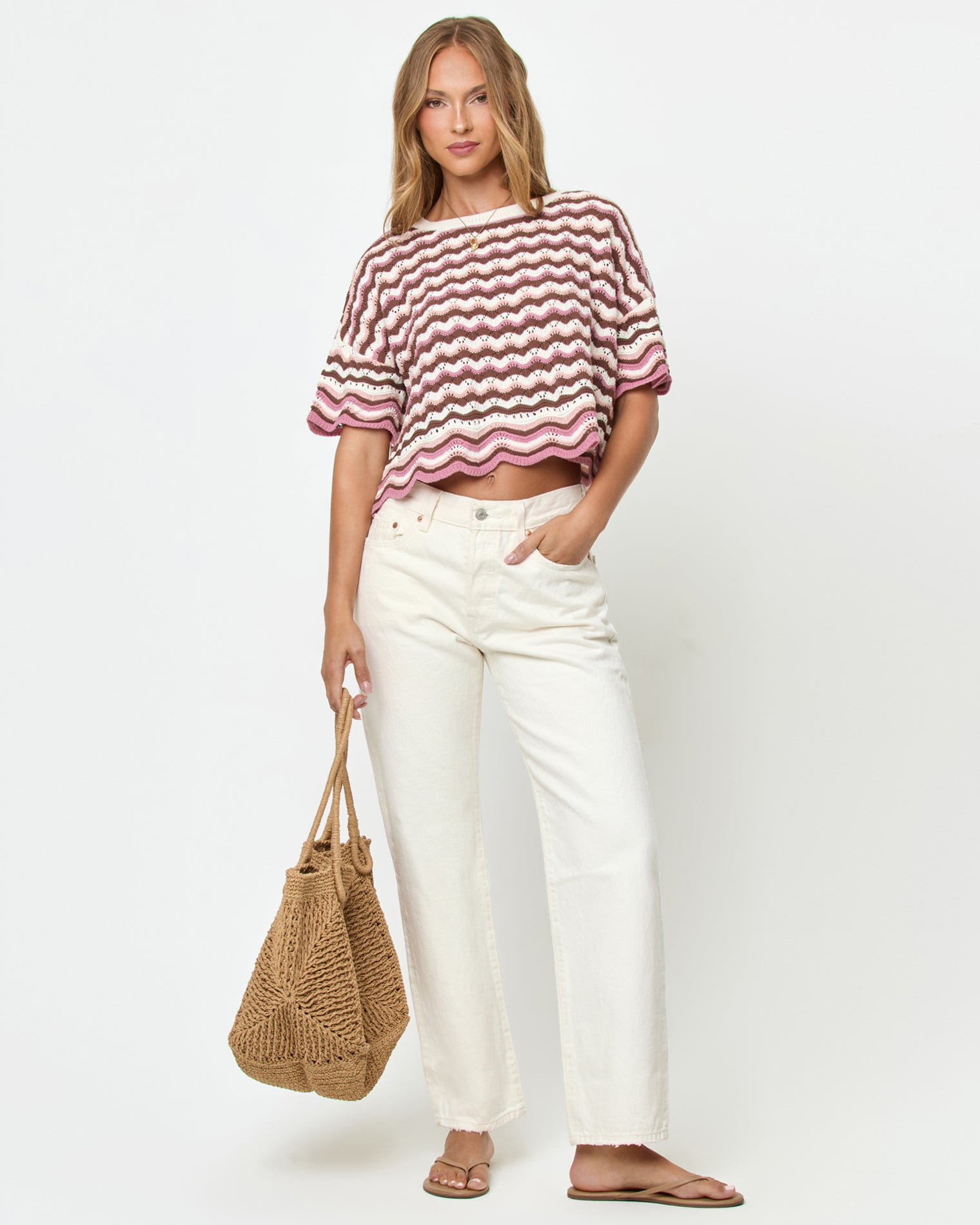Cropped Crochet Top - Short Sleeve | LSPACE