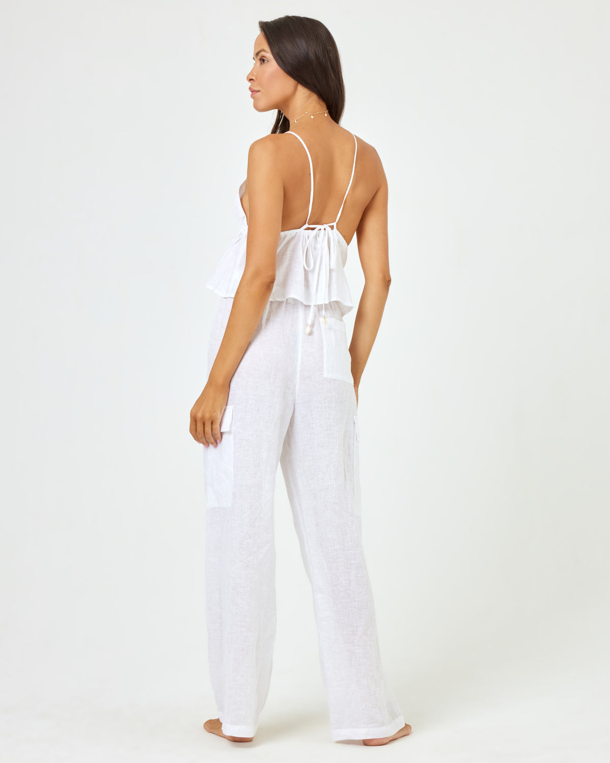 Sundown Cargo Pant - White White | Model: Emily (size: S)