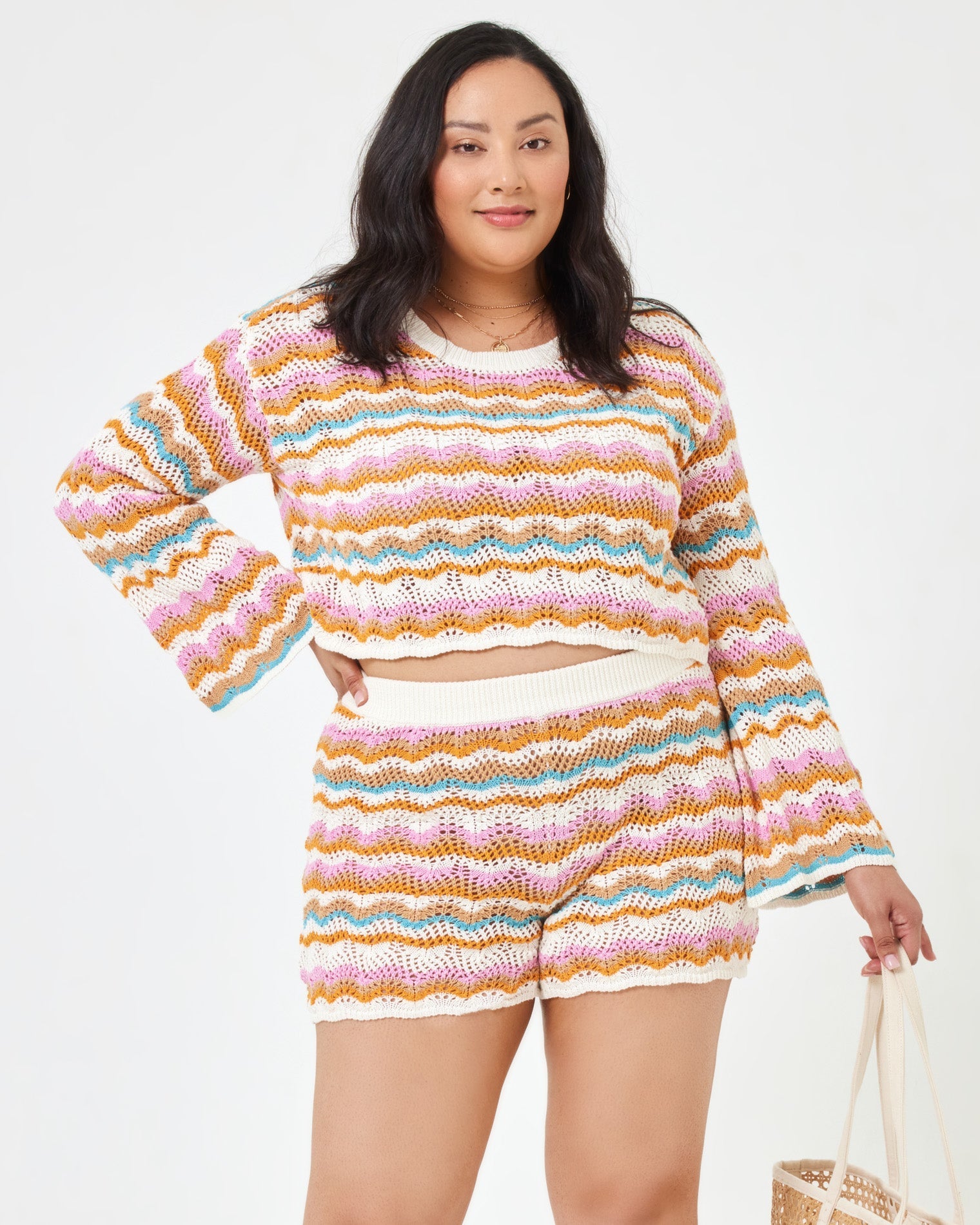 Sun Ray Sweater Daybreak Stripe | Model: Bianca (size: XL)