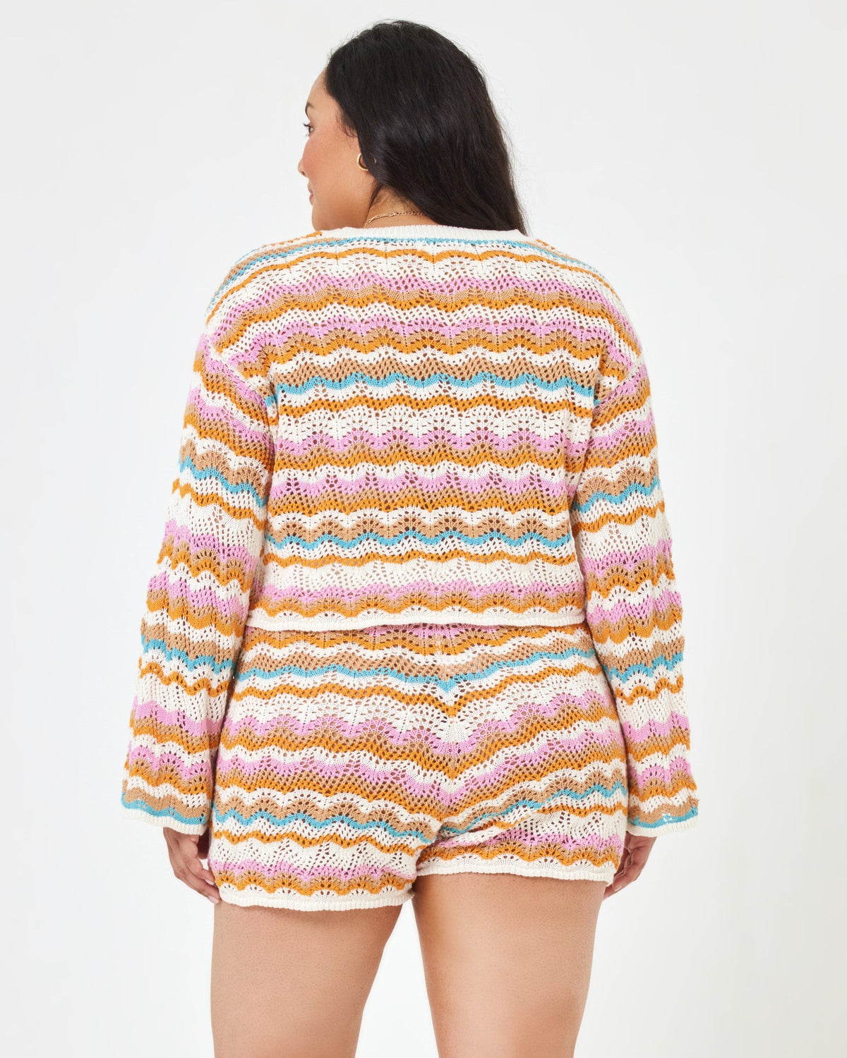 Sun Ray Sweater Daybreak Stripe | Model: Bianca (size: XL)