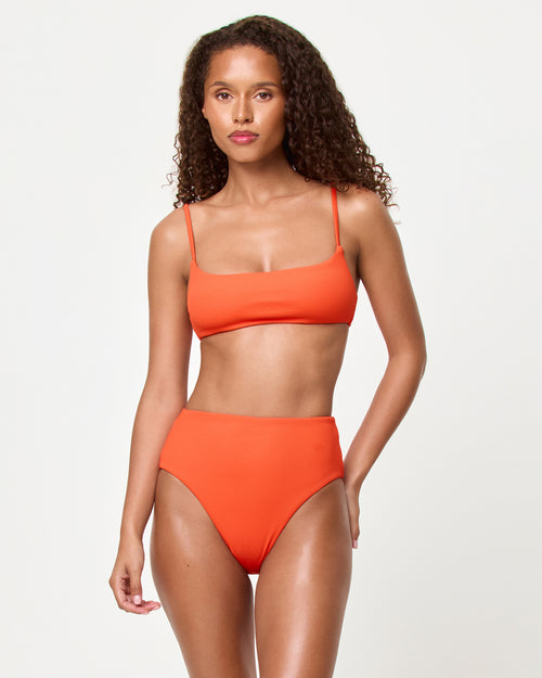 Poppy | Badge:New Arrival_#B2AC88_#ffffff'
LSPACE Presley Bikini Top and Soleil bikini bottom in Poppy, front view on model.