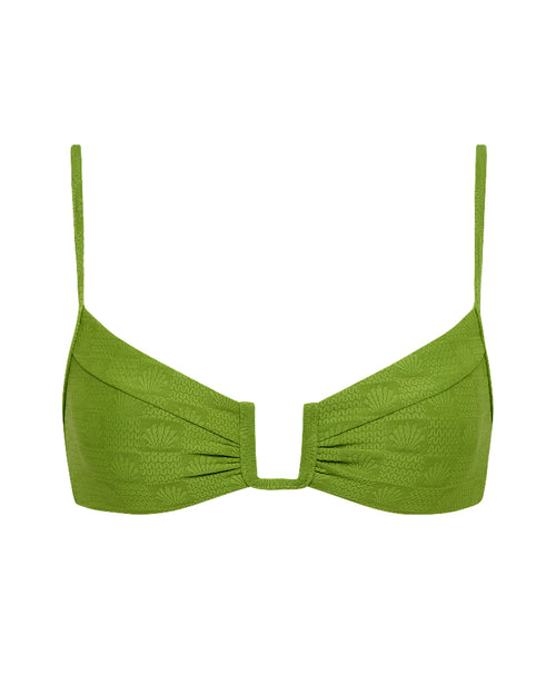 Off-model front view of the LSPACE x The Salty Blonde Verdant Peyton Bikini Top.