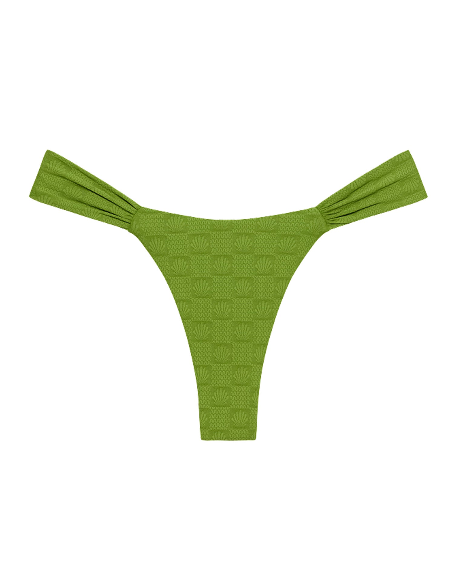 x The Salty Blonde Dolce Bikini Bottom - Verdant Off-model front view of the LSPACE x The Salty Blonde Verdant Dolce Bikini Bottom.
