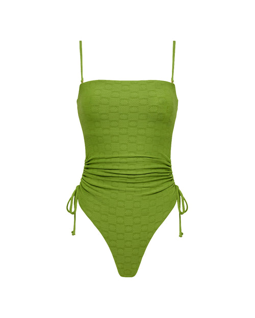 Off-model front view of the LSPACE x The Salty Blonde Verdant Elise One Piece Swimsuit.