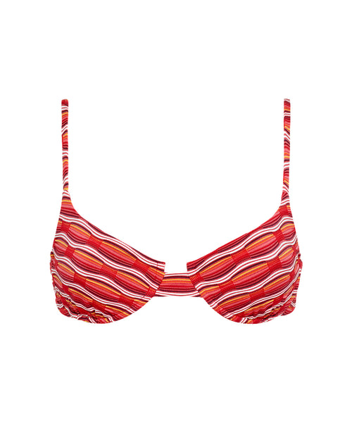 Off-model front view of the LSPACE x The Salty Blonde Tutti Frutti Belle Bikini Top.