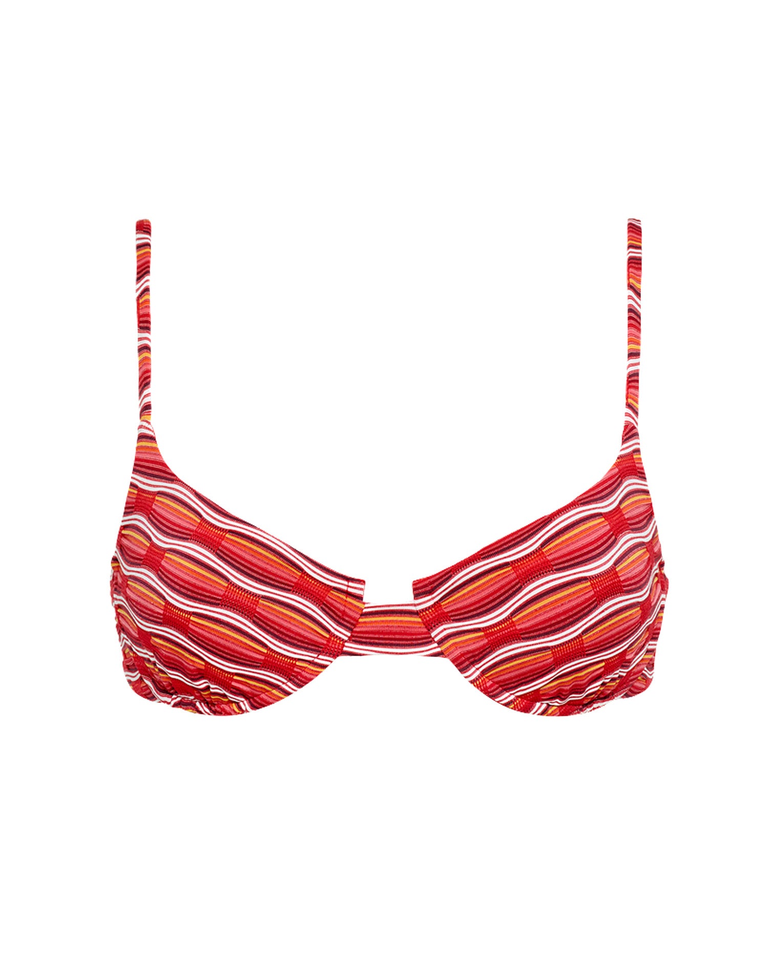 x The Salty Blonde Belle Bikini Top - Tutti Frutti Off-model front view of the LSPACE x The Salty Blonde Tutti Frutti Belle Bikini Top.